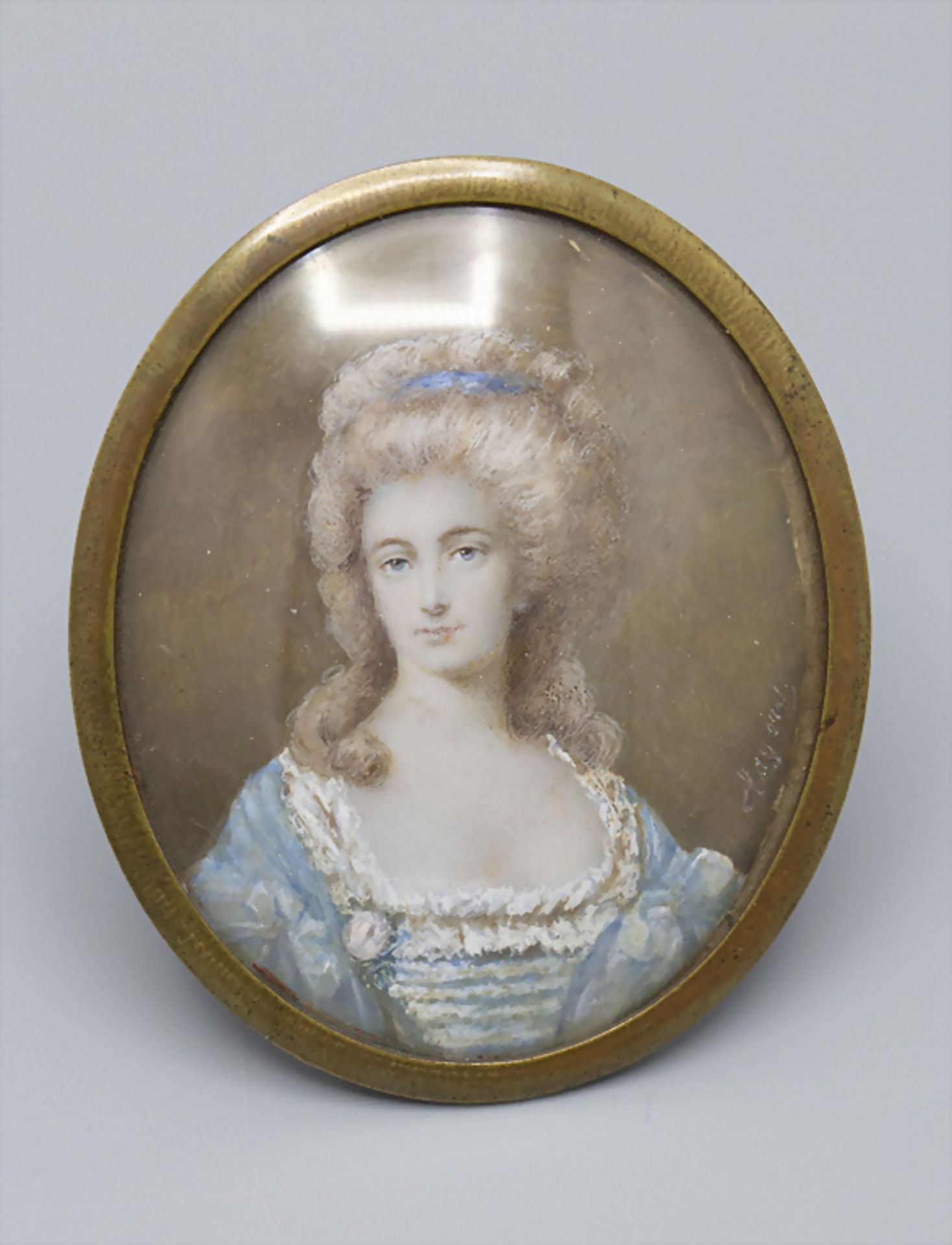 Miniatur Porträt der jungen Schriftstellerin Marquise de Montesson / A miniature portrait of ...