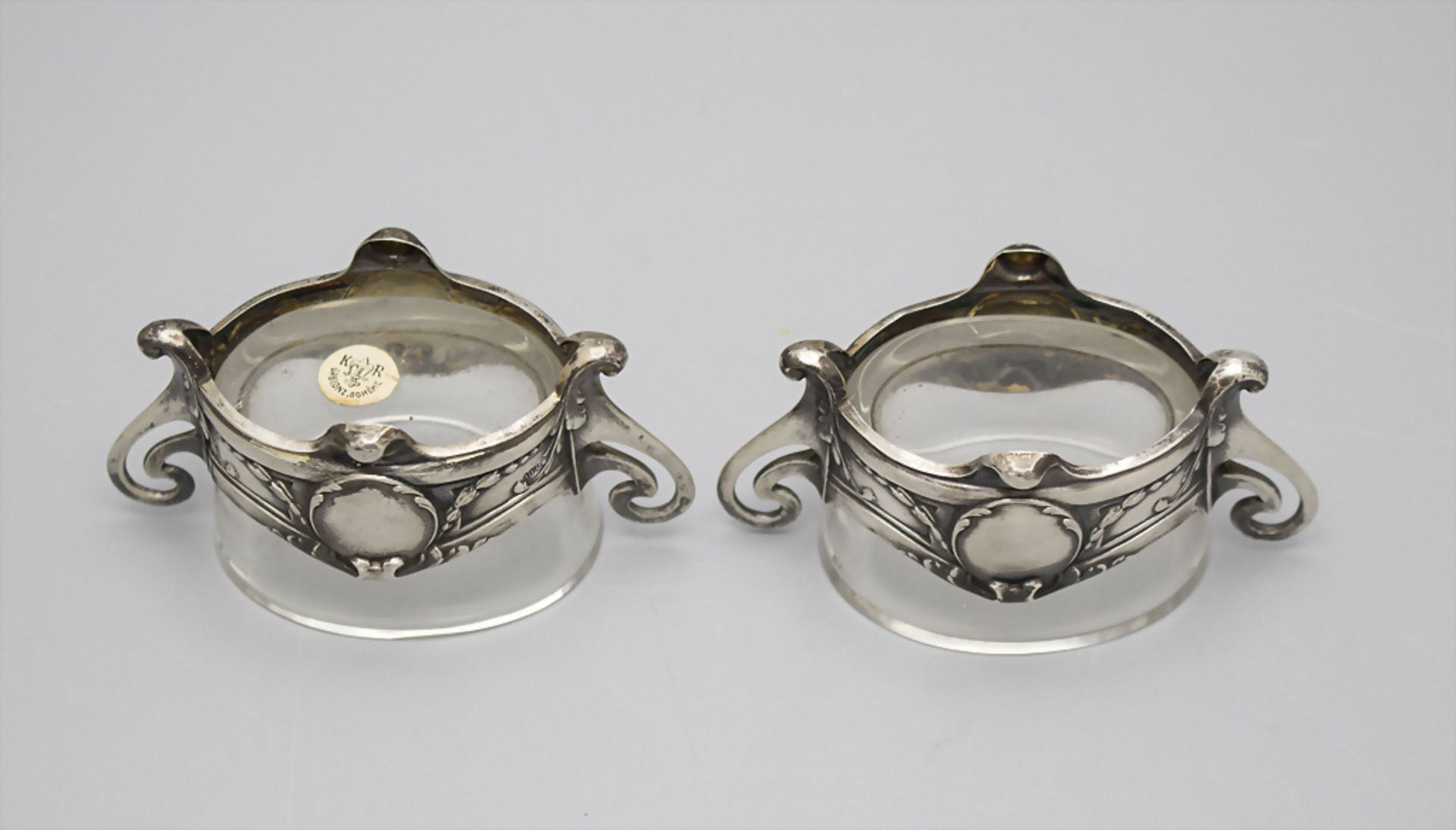 Paar Salieren / A pair of silver salt cellars, Gablonz, Böhmen, Anfang 20. Jh. - Image 3 of 4