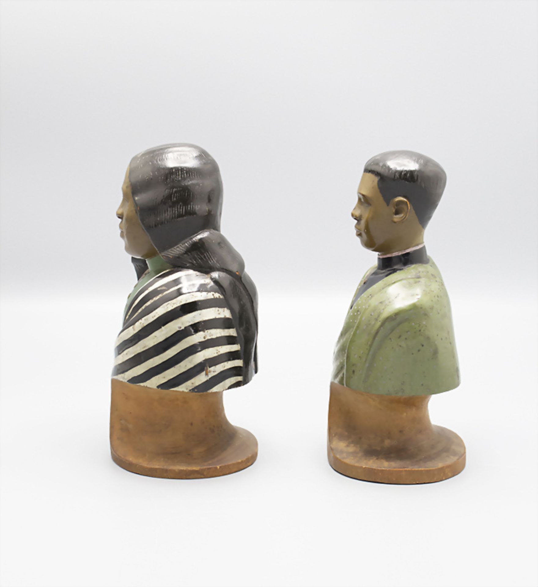 Paar Holzskulpturen eines Paares / A pair of wooden sculptures of a couple, Afrika, um 1900 - Image 2 of 5