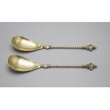 2 Vorlegelöffel / 2 silver serving spoons, deutch, um 1890