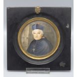 Miniatur Porträt eines katholischen Klerikers / A miniature portrait of a catholic clergyman, ...