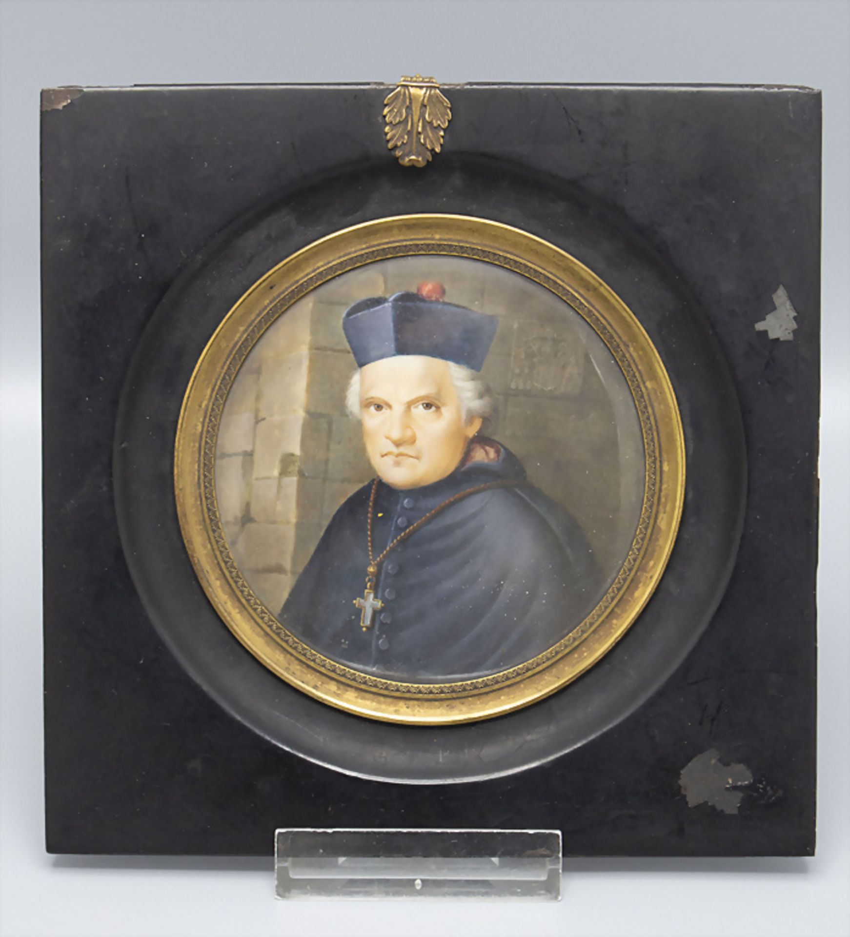 Miniatur Porträt eines katholischen Klerikers / A miniature portrait of a catholic clergyman, ...