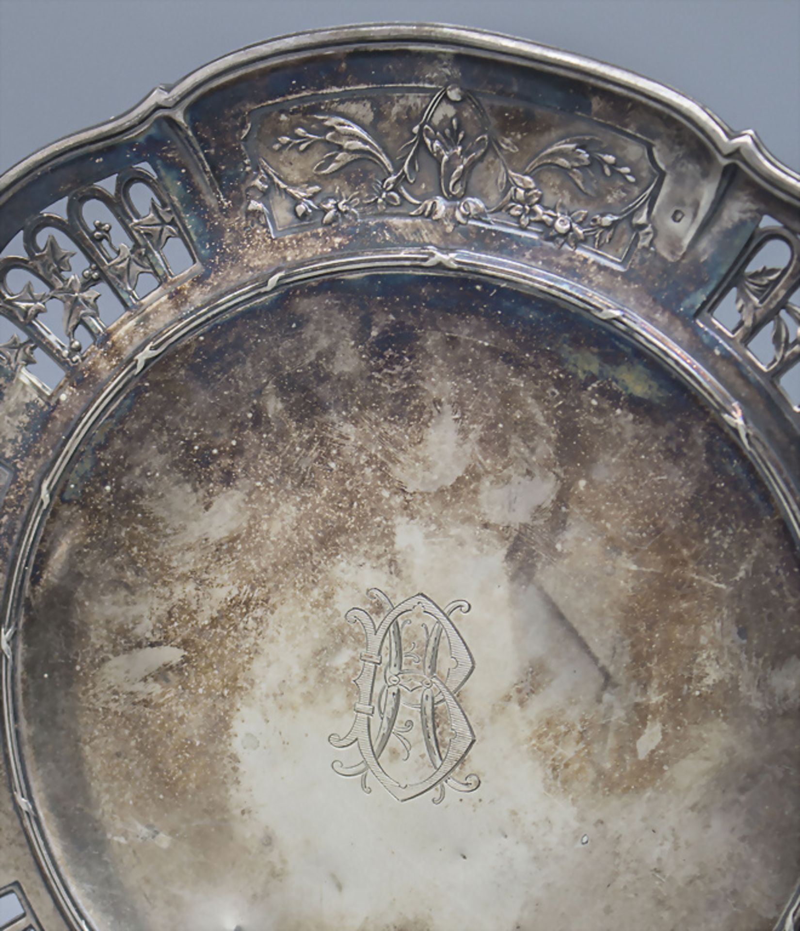 Silber Konfektschale auf vier Füßen / A silver candy dish, Frankreich, um 1870 - Image 2 of 4