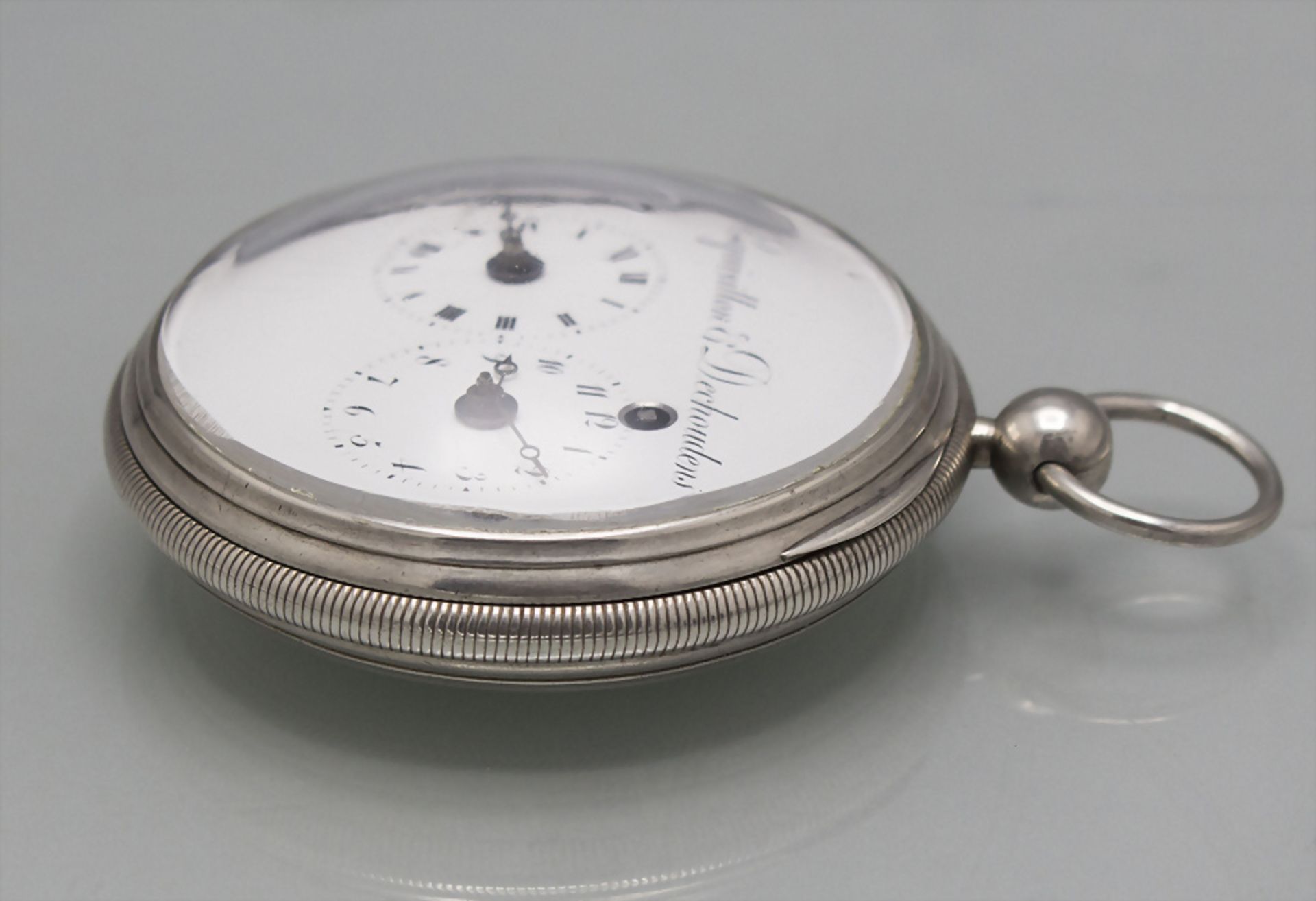 Taschenuhr mit zwei Zeitzonen / A silver pocket watch with 2 time zones, Esquivillon & ... - Image 3 of 8