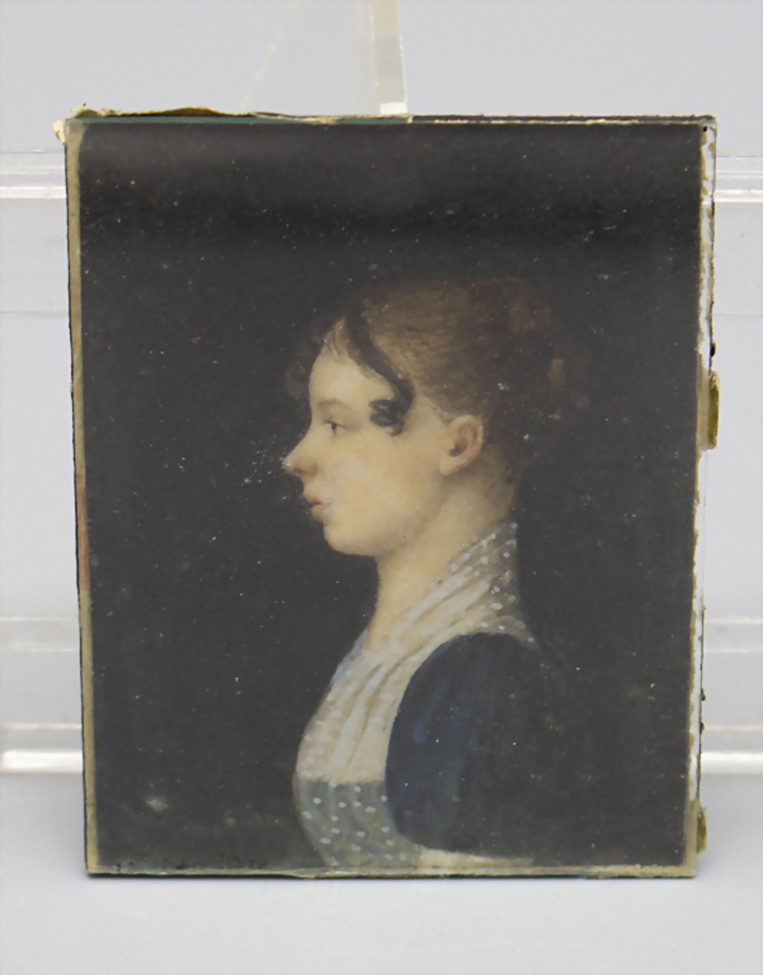Miniatur Porträt einer jungen Dame / A miniature portrait of a young lady, Anfang 19. Jh.