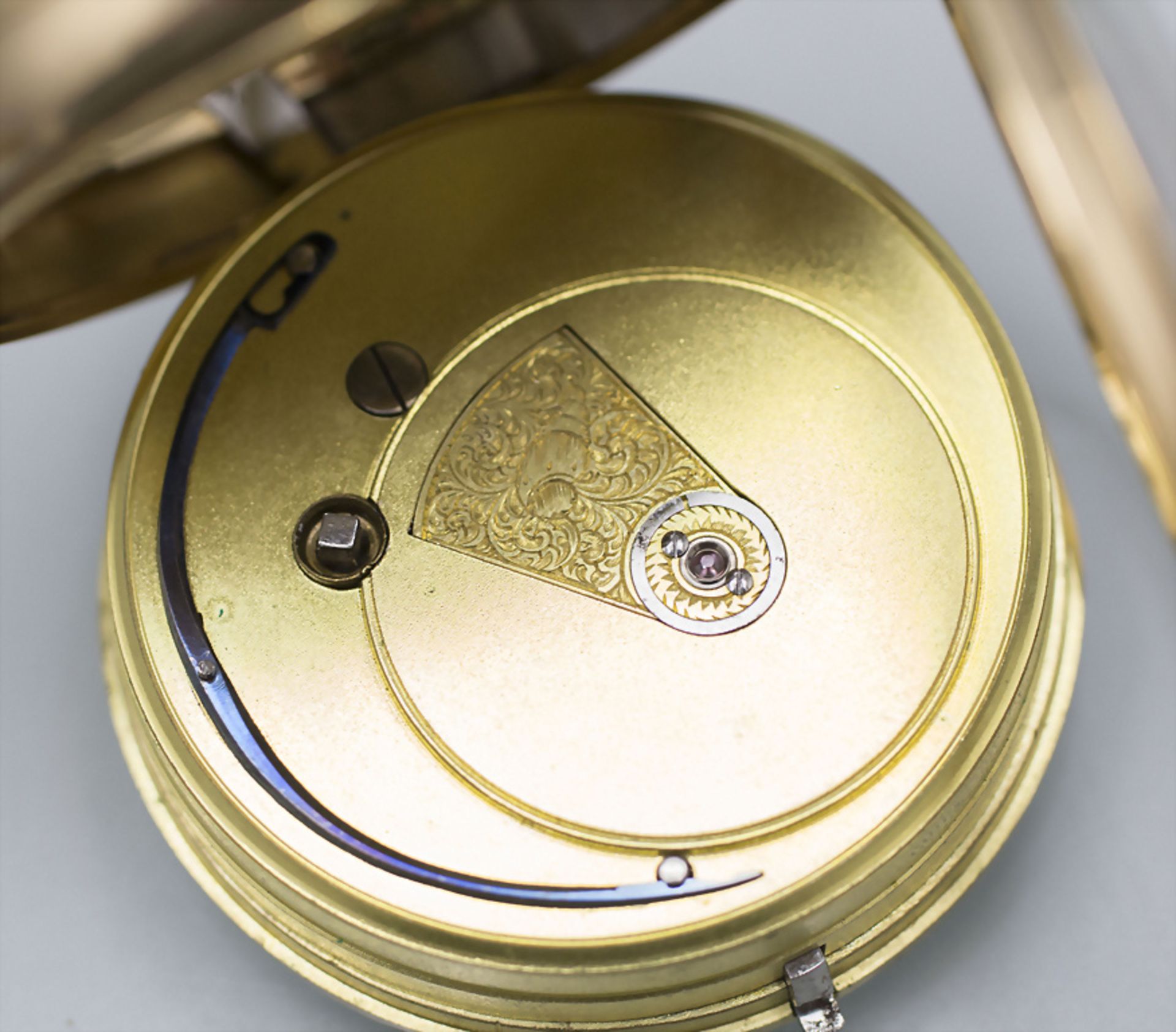 Offene Herrentaschenuhr / An 18 ct gold pocket watch, England, 19. Jh. - Image 8 of 9