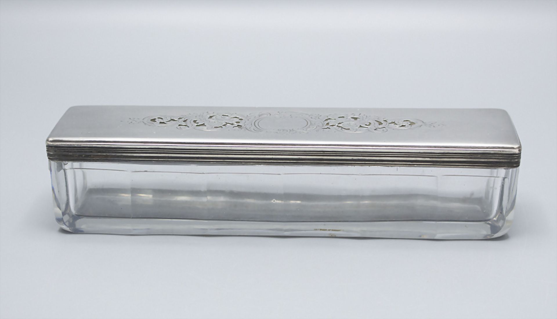 Glasdose mit Silberdeckel / A glass box with a silver lid, Frankreich, um 1900 - Image 2 of 4