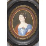 Miniatur Empire Porträt einer jungen Dame / A miniature portrait of a young lady, Frankreich, ...