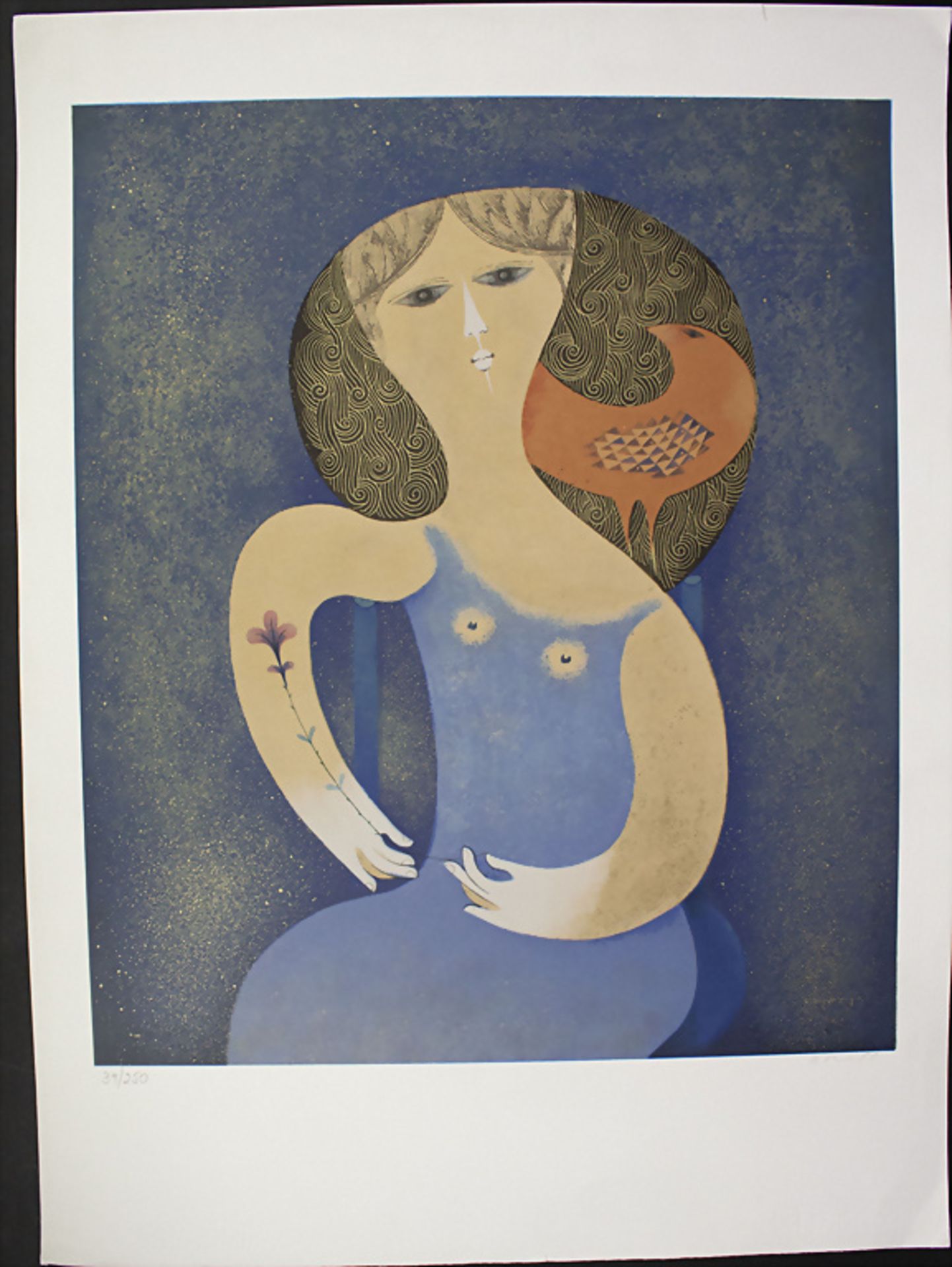 Sami BRISS (*1930), 'Frau mit Vogel' / 'Woman with bird', 20. Jh. - Image 2 of 4