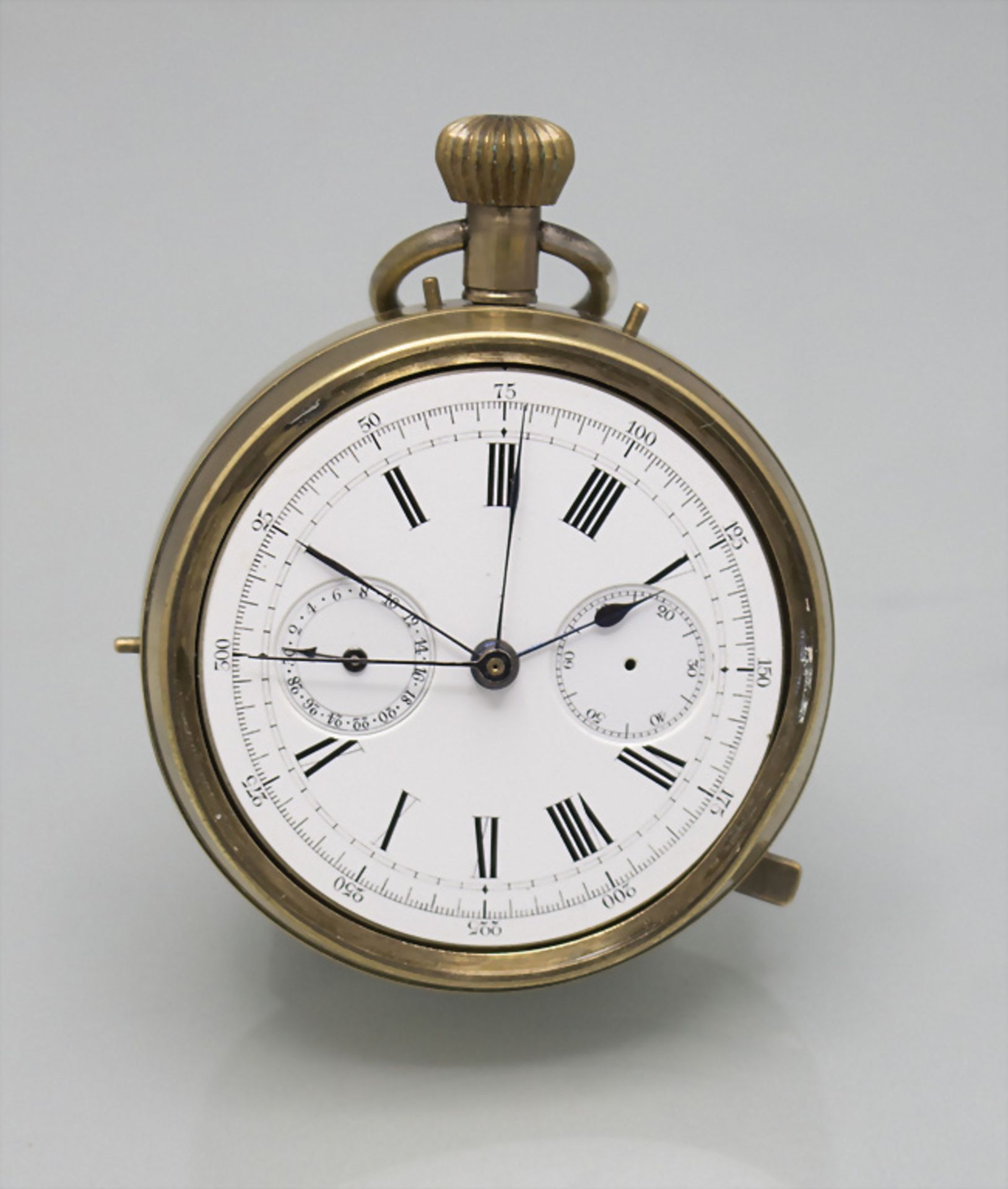 Taschenuhr, Rattrapante-Chronograph mit Minutenrepetition / A pocket watch, um 1900