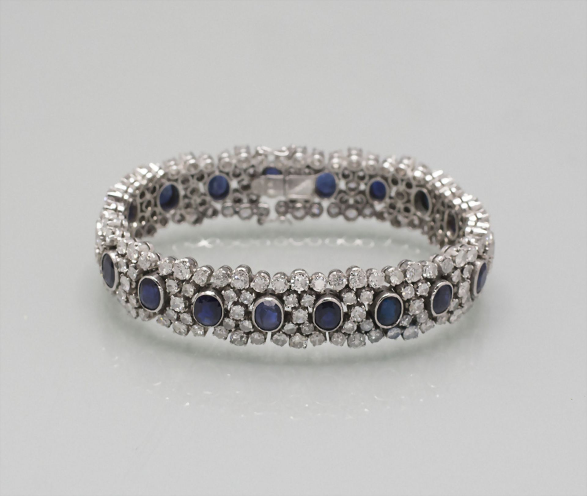 Damenarmband mit Saphiren und Diamanten / A ladies 18 ct white gold bracelet with sapphires ...