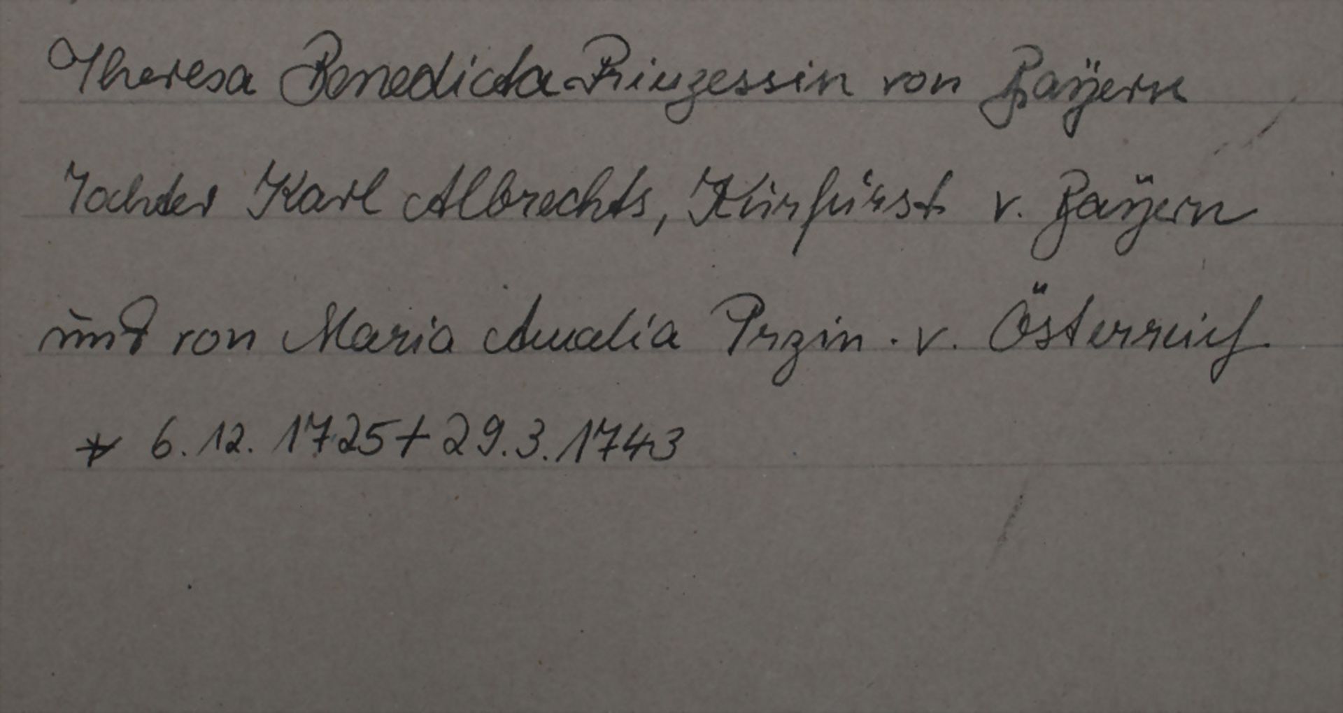 Porträt-Stich 'Theresia Benedicte von Bayern', 19. Jh. - Bild 6 aus 6