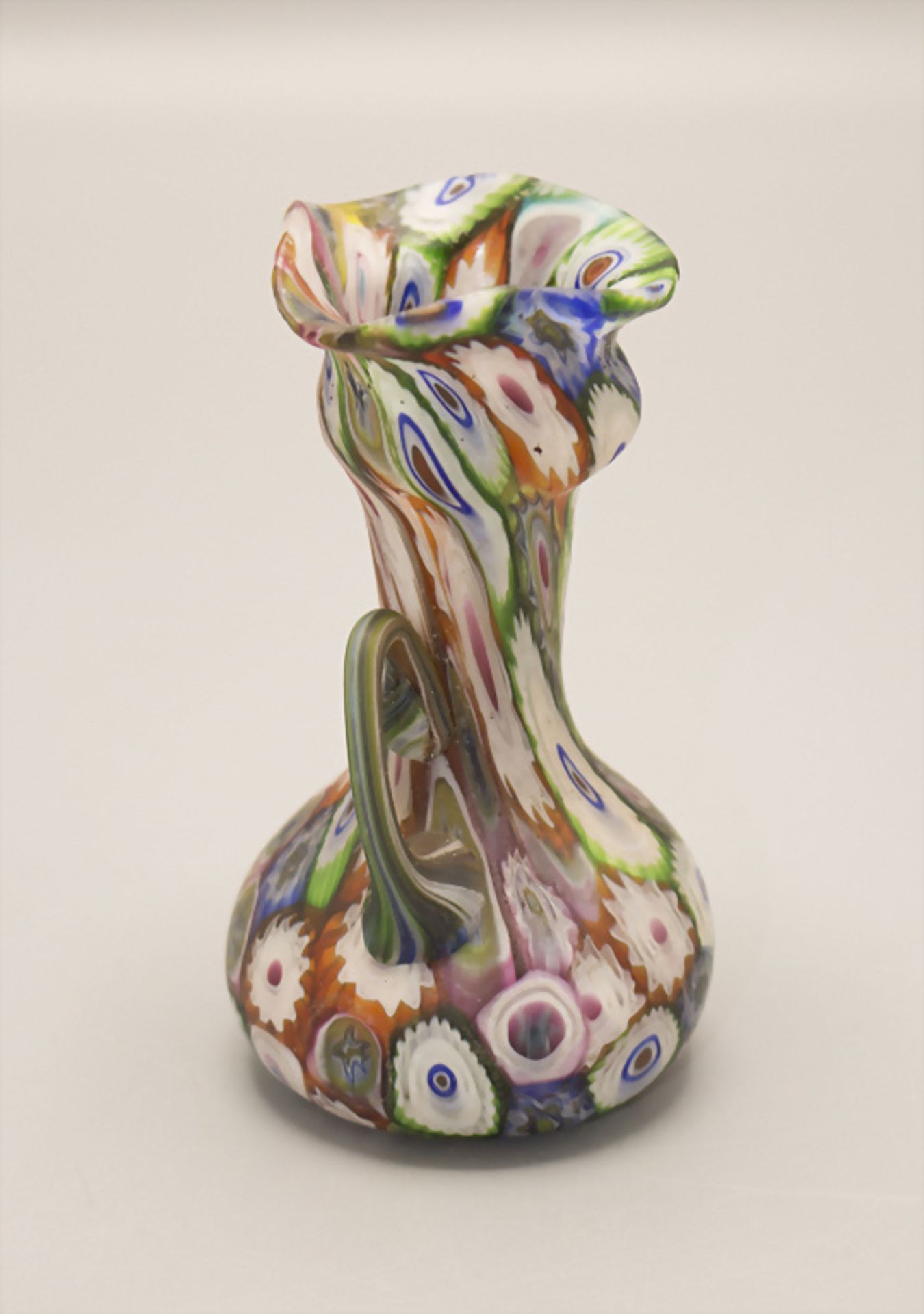 Henkelvase Fratelli Toso bunt, Fratelli Toso, Murano, um 1910 - Bild 2 aus 3