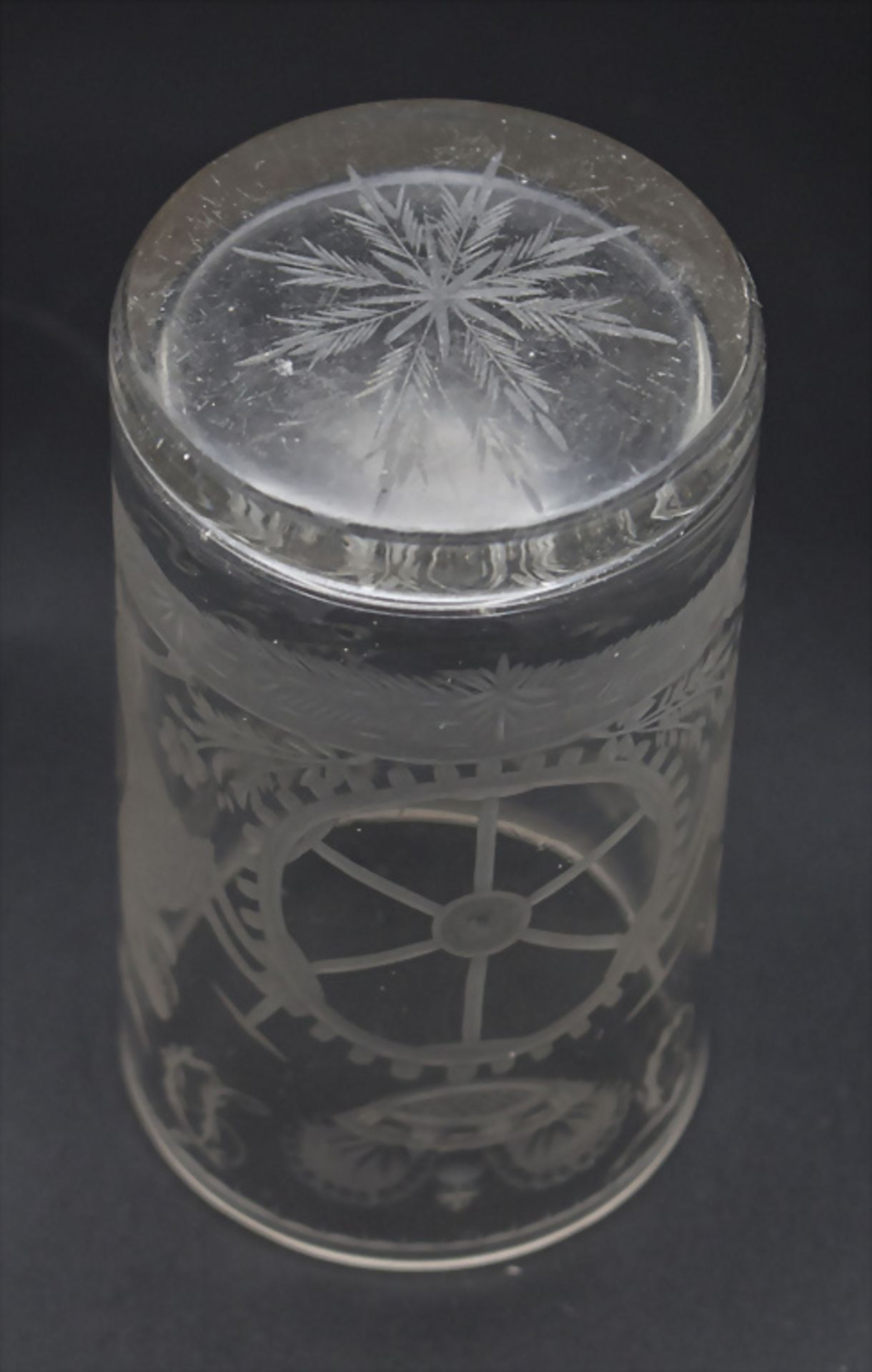 Becher eines Müllers / A glass beaker of a miller, Böhmen, um 1800 - Bild 4 aus 4