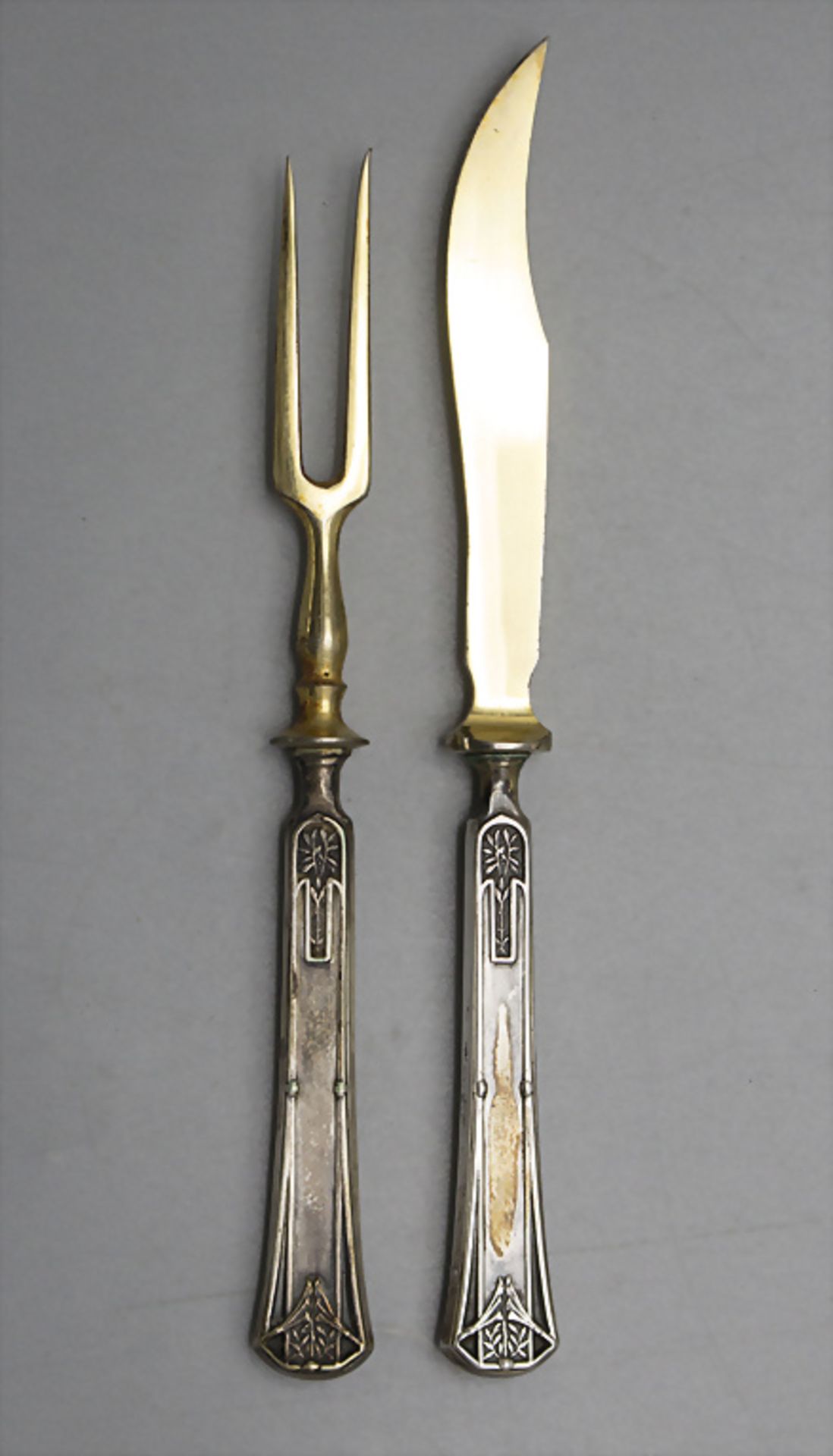 Jugendstil Obstbesteck / A silver Art Nouveau fruit cutlery, um 1900 - Bild 2 aus 2