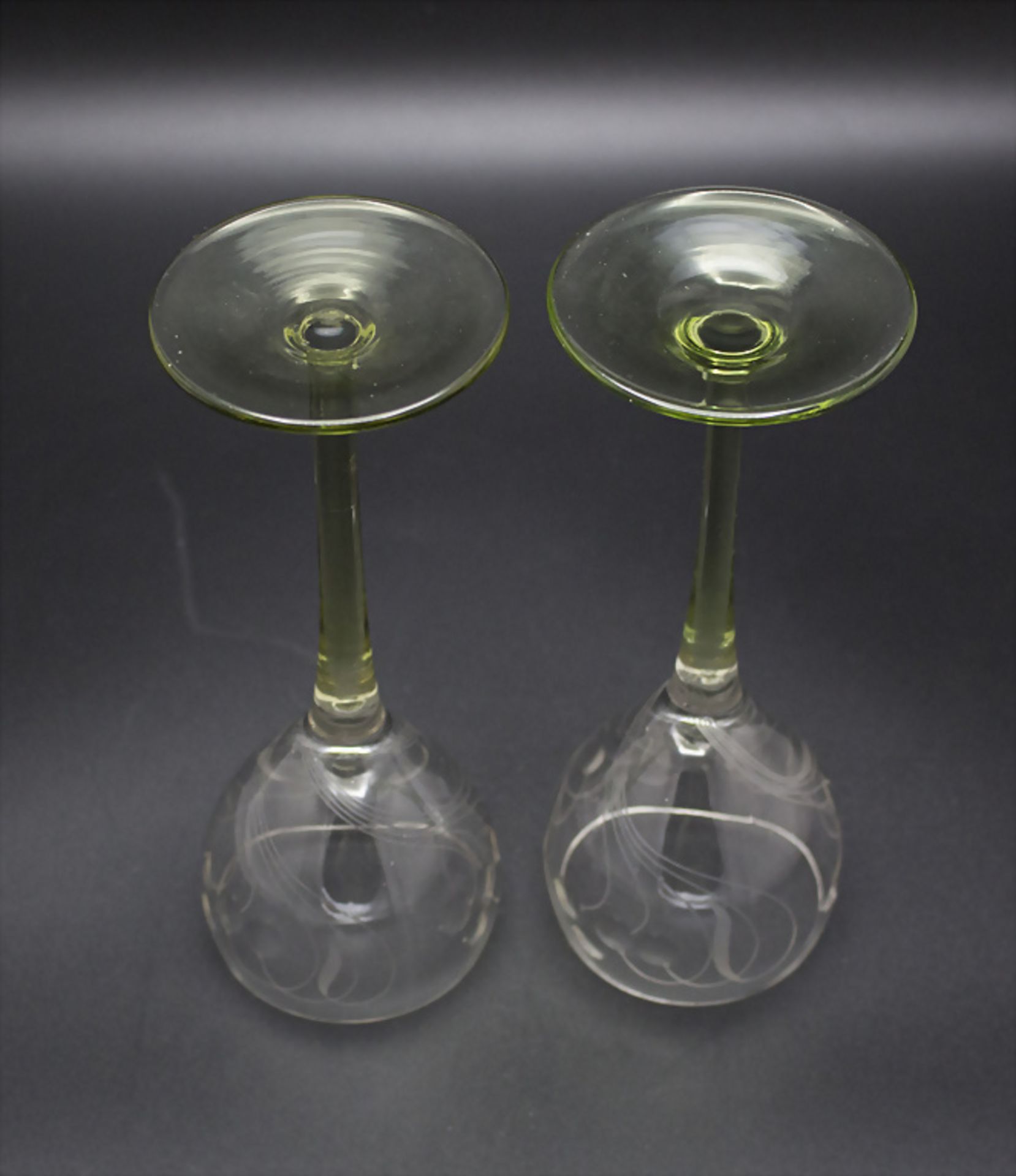 Paar Jugendstil Stengelgläser / A pair of Art Nouveau glasses, Anfang 20. Jh. - Bild 2 aus 3