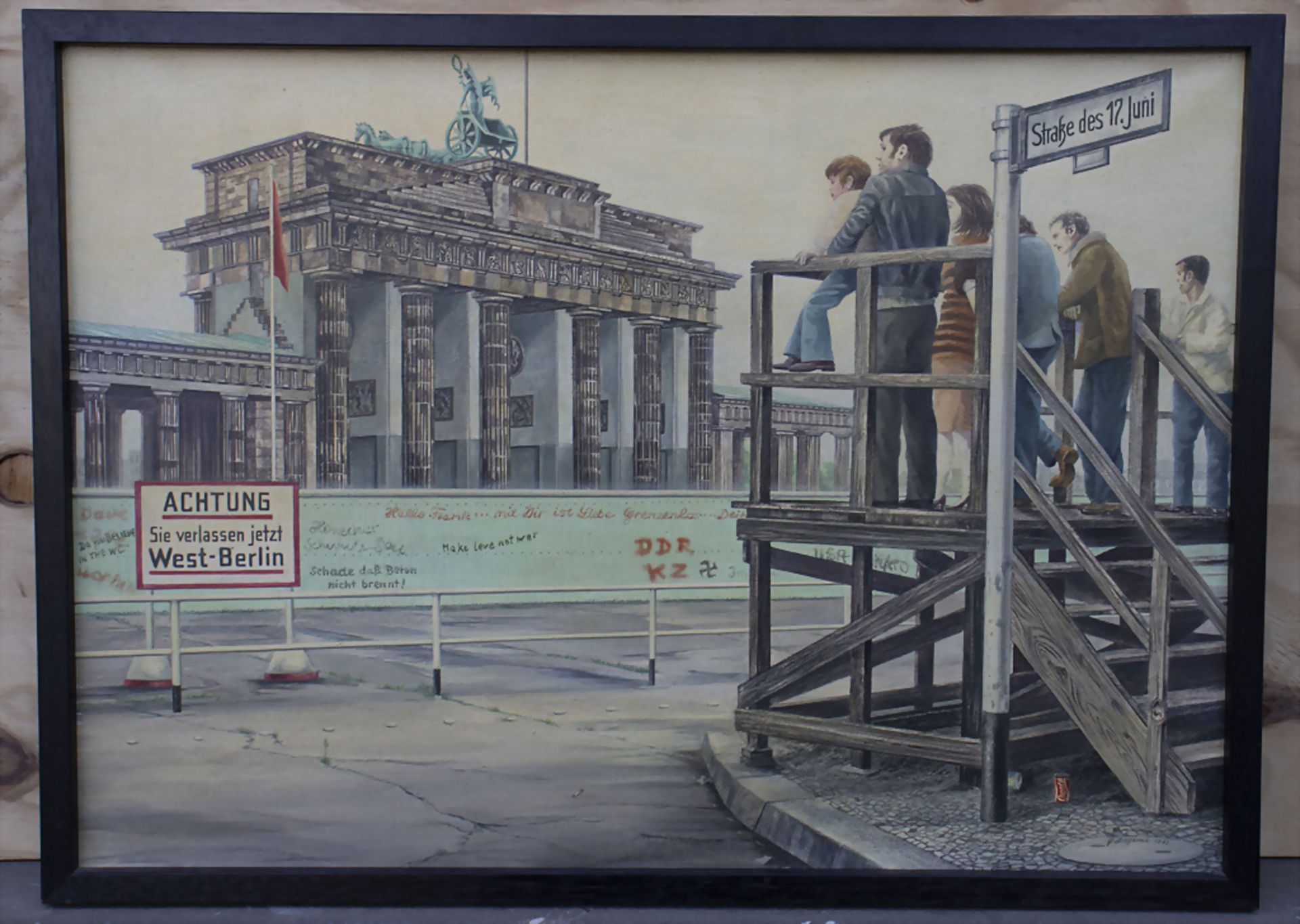 Gerald Zosgornick (*1938 in Berlin), 'Brandenburger Tor mit Berliner Mauer' / The Brandenburg ... - Bild 2 aus 6