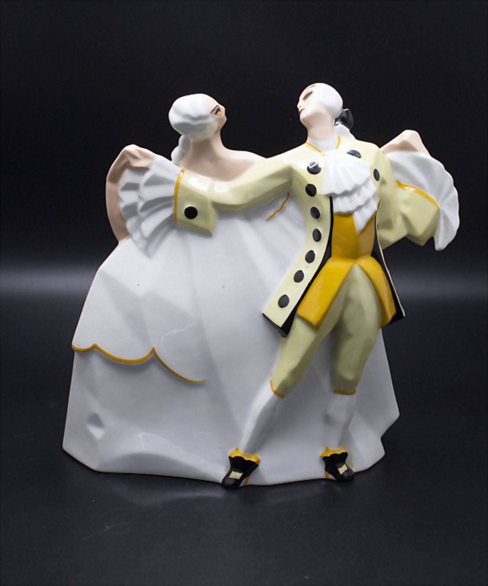 Art Déco Porzellangruppe eines tanzenden Paares 'La Pavane' / An Art Deco porcelain figural ... - Image 2 of 6