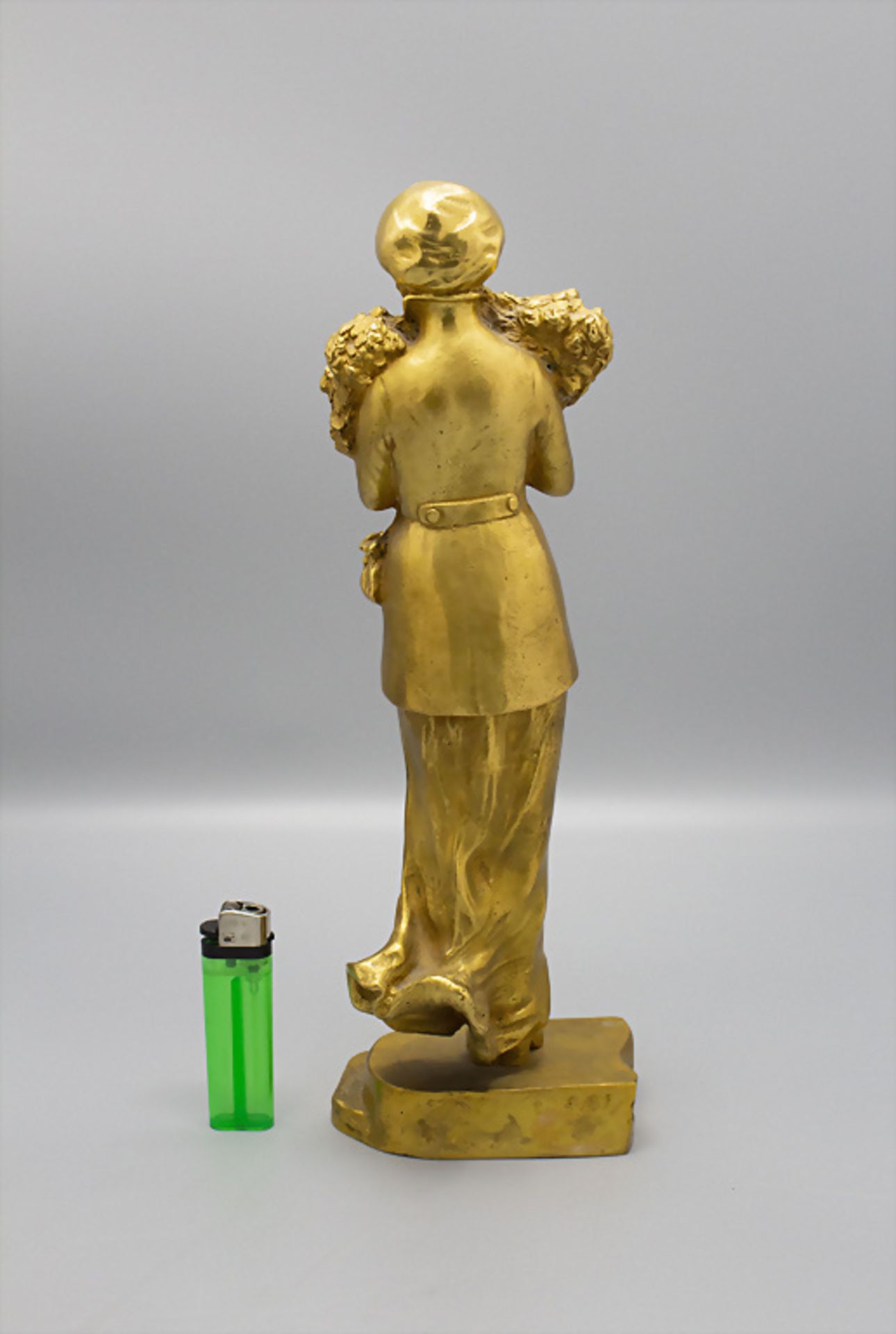 Dominique Alonzo (* Paris), Jugendstil Bronze 'Junge Frau mit Rosen' / An Art Nouveau bronze ... - Bild 5 aus 8
