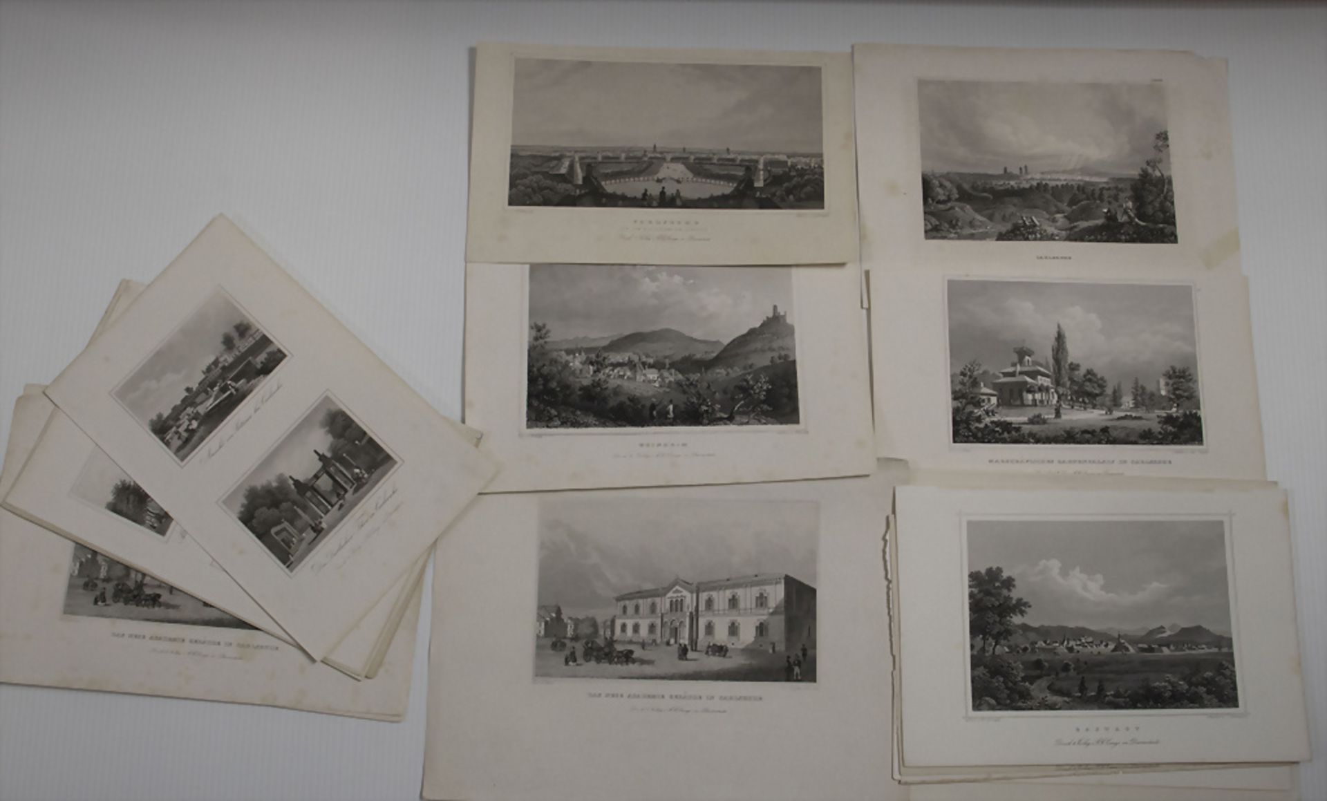 Konvolut 21 Ansichten von 'Rastatt und Karlsruhe' / A collection of 21 views of 'Rastatt and ...