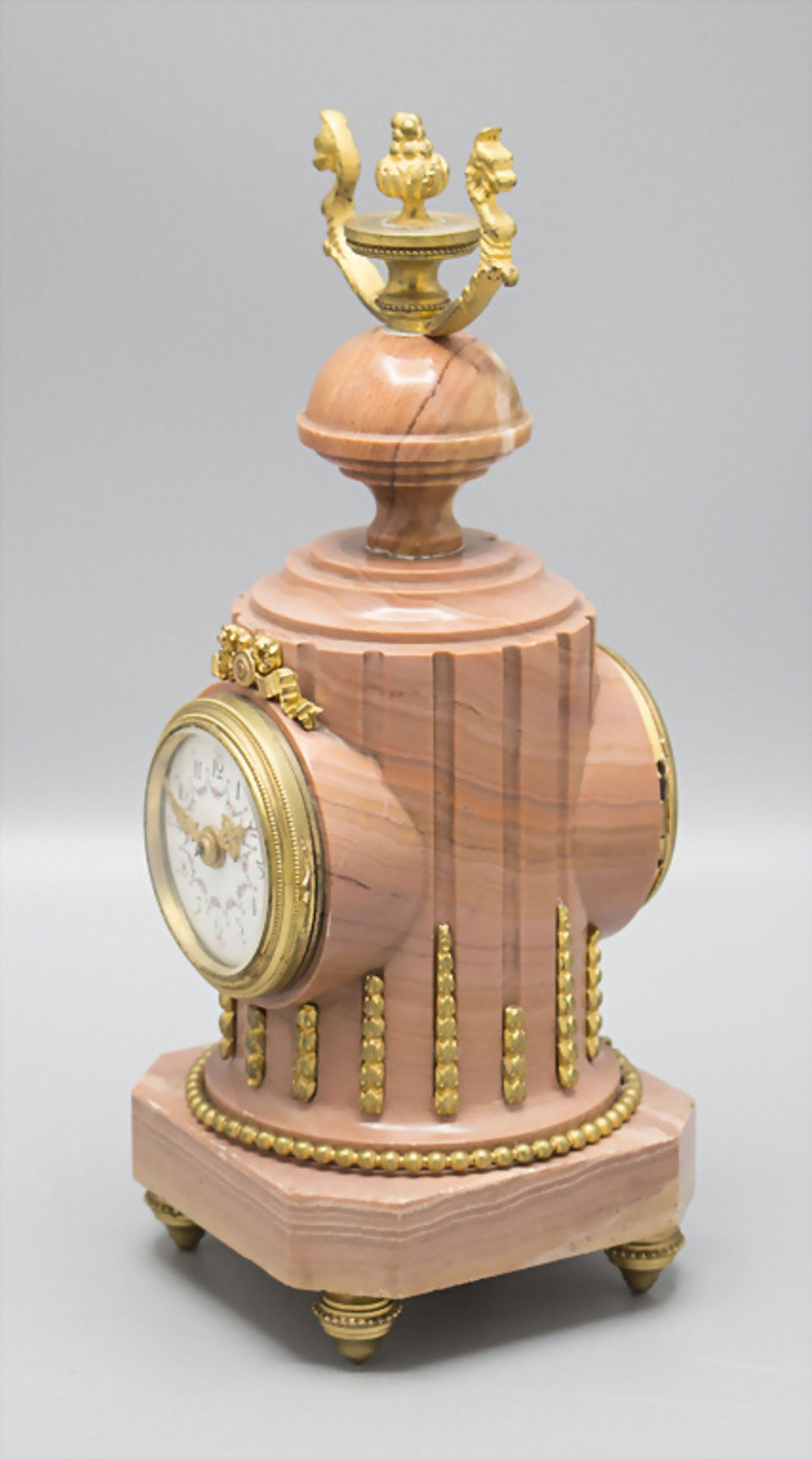 Kaminuhr mit Beistellern / A mantel clock with candlesticks, Swiss / Schweiz, um 1900 - Bild 4 aus 8