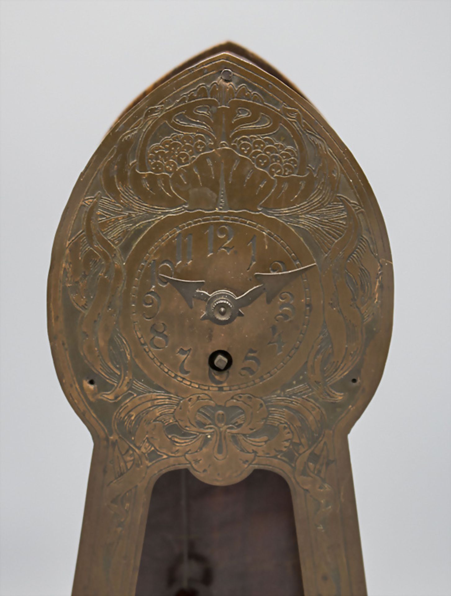 Jugendstil Miniatur Standuhr / An Art Nouveau miniature grandfather clock, deutsch, um 1910 - Bild 6 aus 7