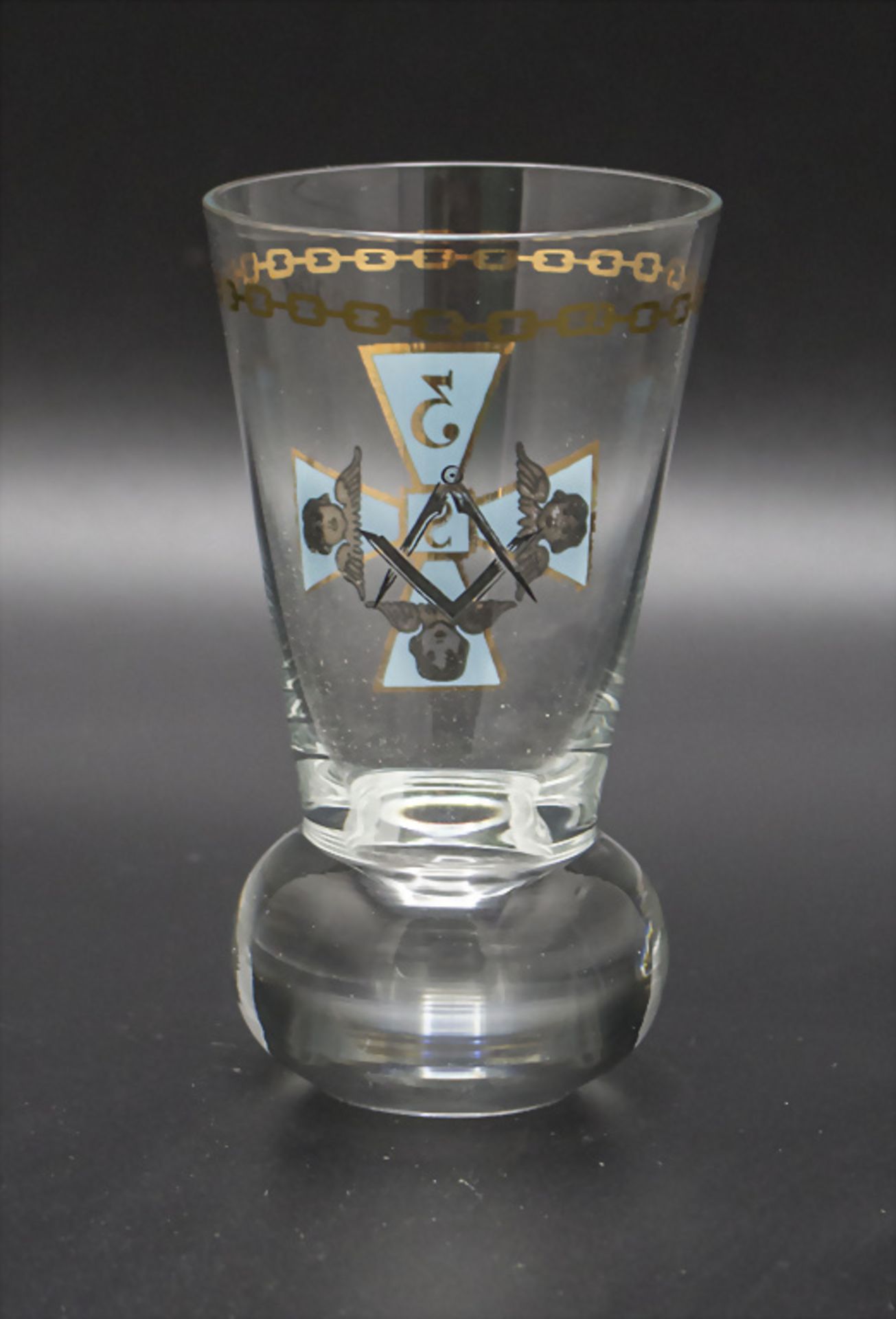 Logenglas der St. Johannis Loge z.d. 3 Seraphim Berlin, deutsch, Anfang 20. Jh. - Bild 2 aus 3