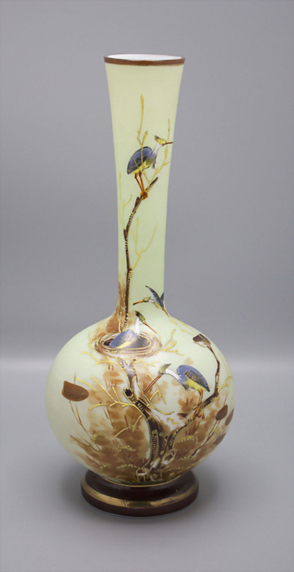 Vase mit Vögeln, Böhmen, 19. Jh.