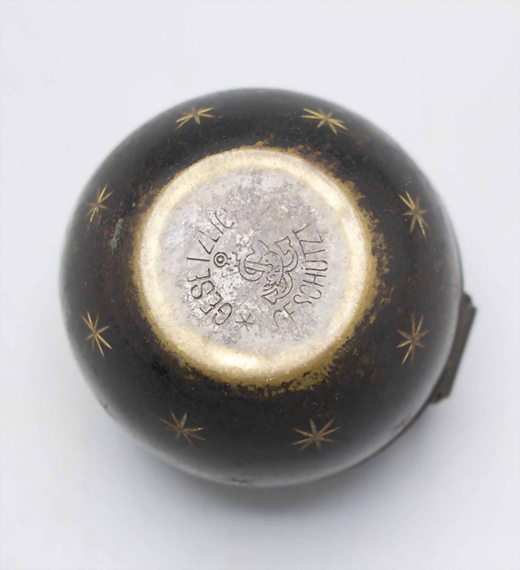 Kleines Reisetintenfass in Form einer Kugel mit Sternen / A small travel inkwell, deutsch, 19. Jh. - Bild 6 aus 6