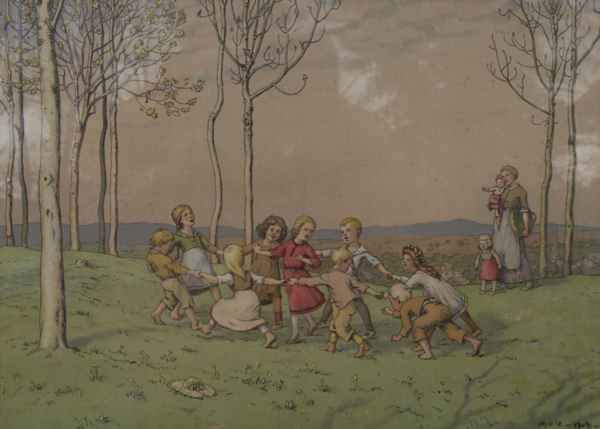 Hans Richard von VOLKMANN (1860-1927), 'Kinderreigen' / 'Children dance', 1904