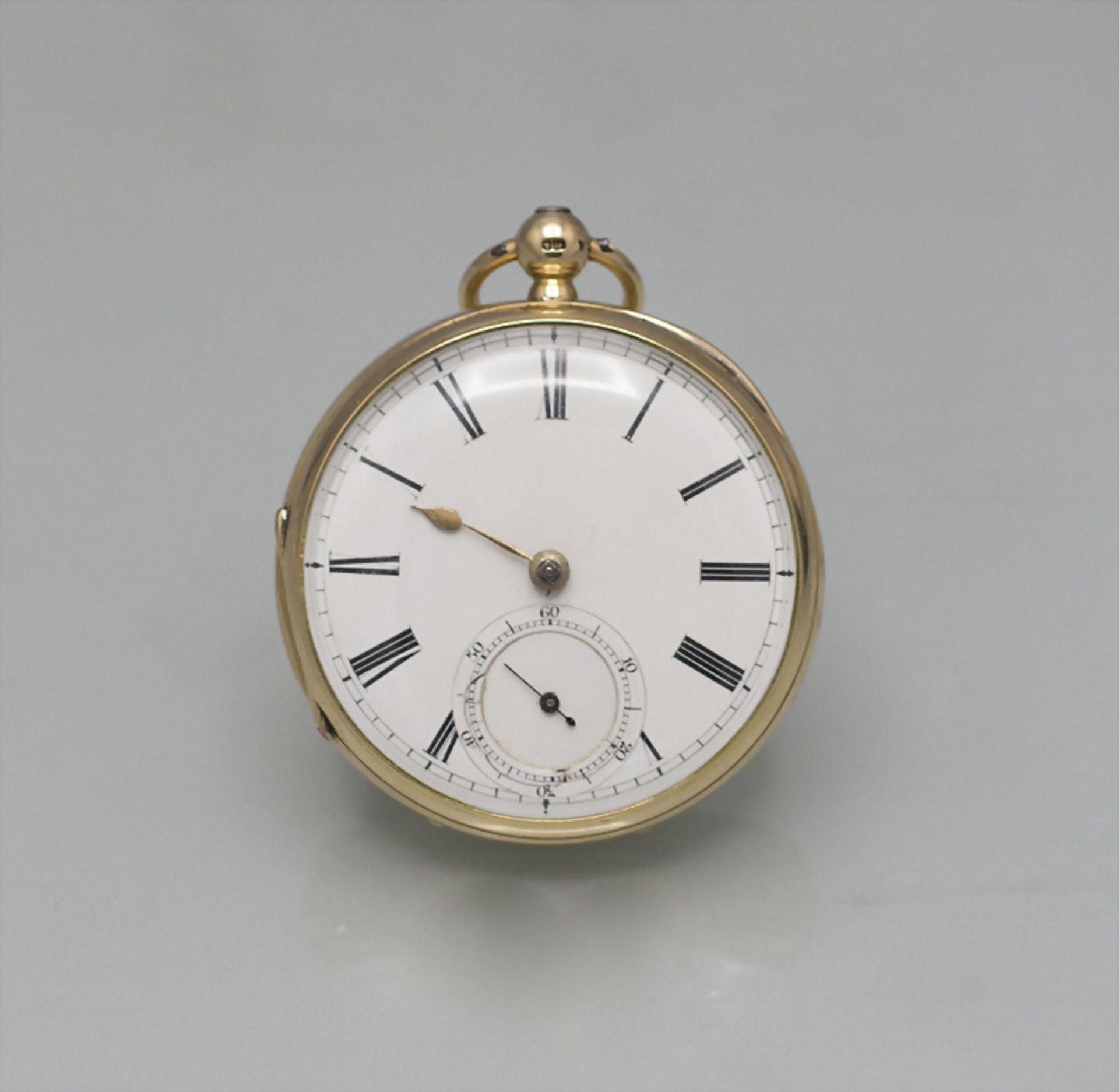 Offene Herrentaschenuhr / An 18 ct gold pocket watch, England, 19. Jh.