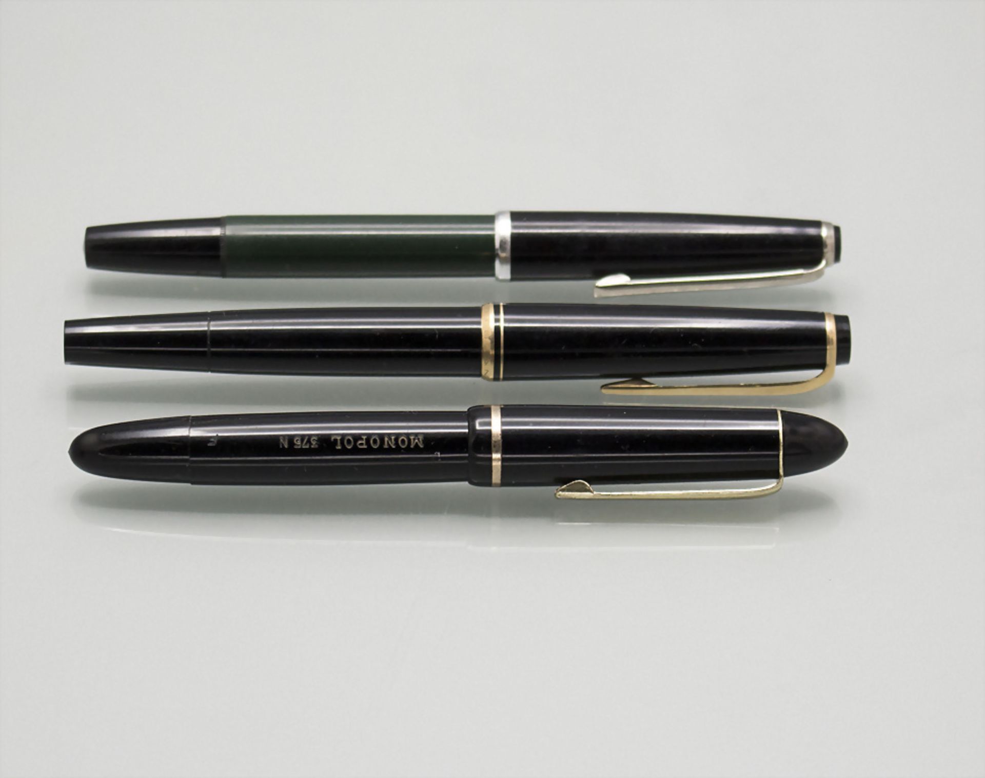 Konvolut 3 Füller / A set of three fountain pens, deutsch, um 1950