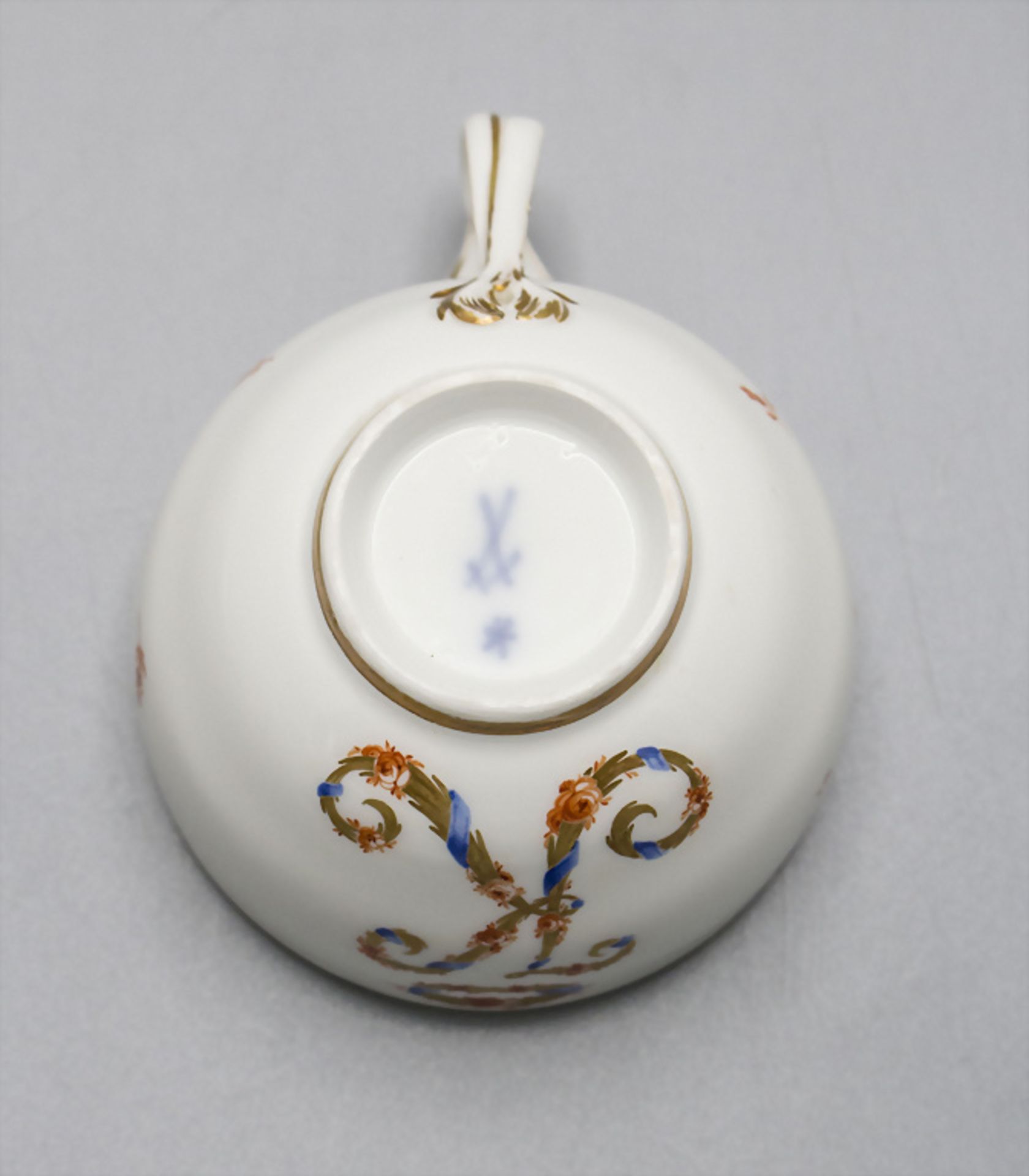 2 Porzellan Tassen mit Untertassen / Two cups with saucers, Meissen, Marcollini-Zeit 1774-1814 - Bild 13 aus 13