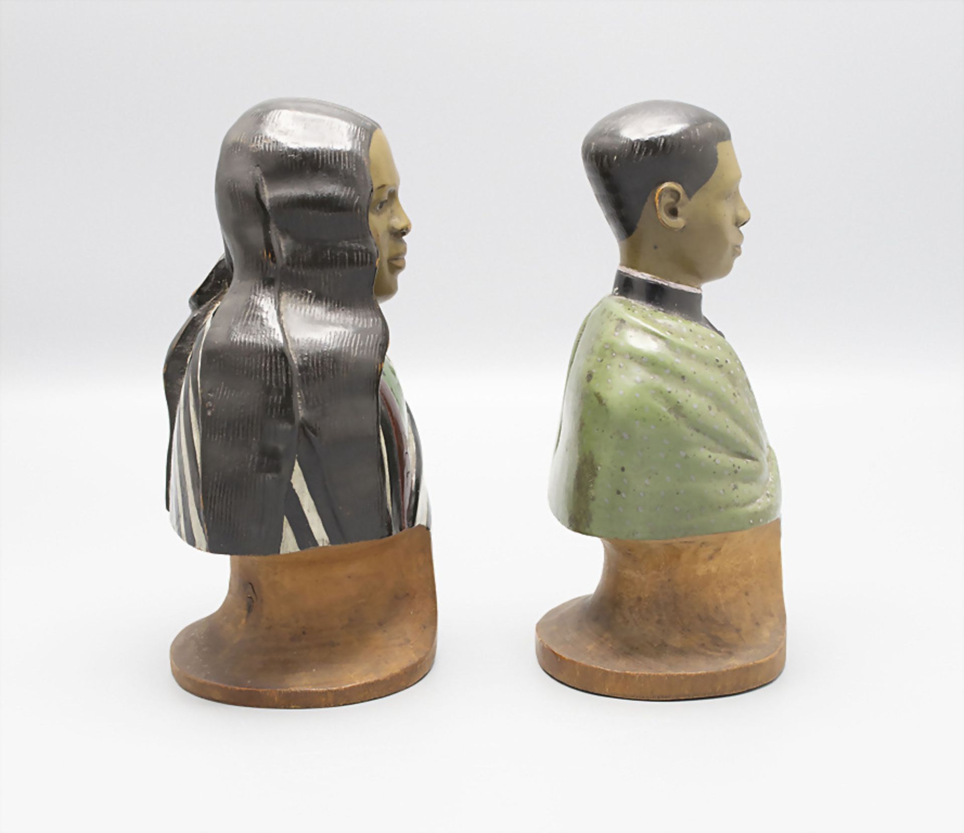 Paar Holzskulpturen eines Paares / A pair of wooden sculptures of a couple, Afrika, um 1900 - Bild 4 aus 5