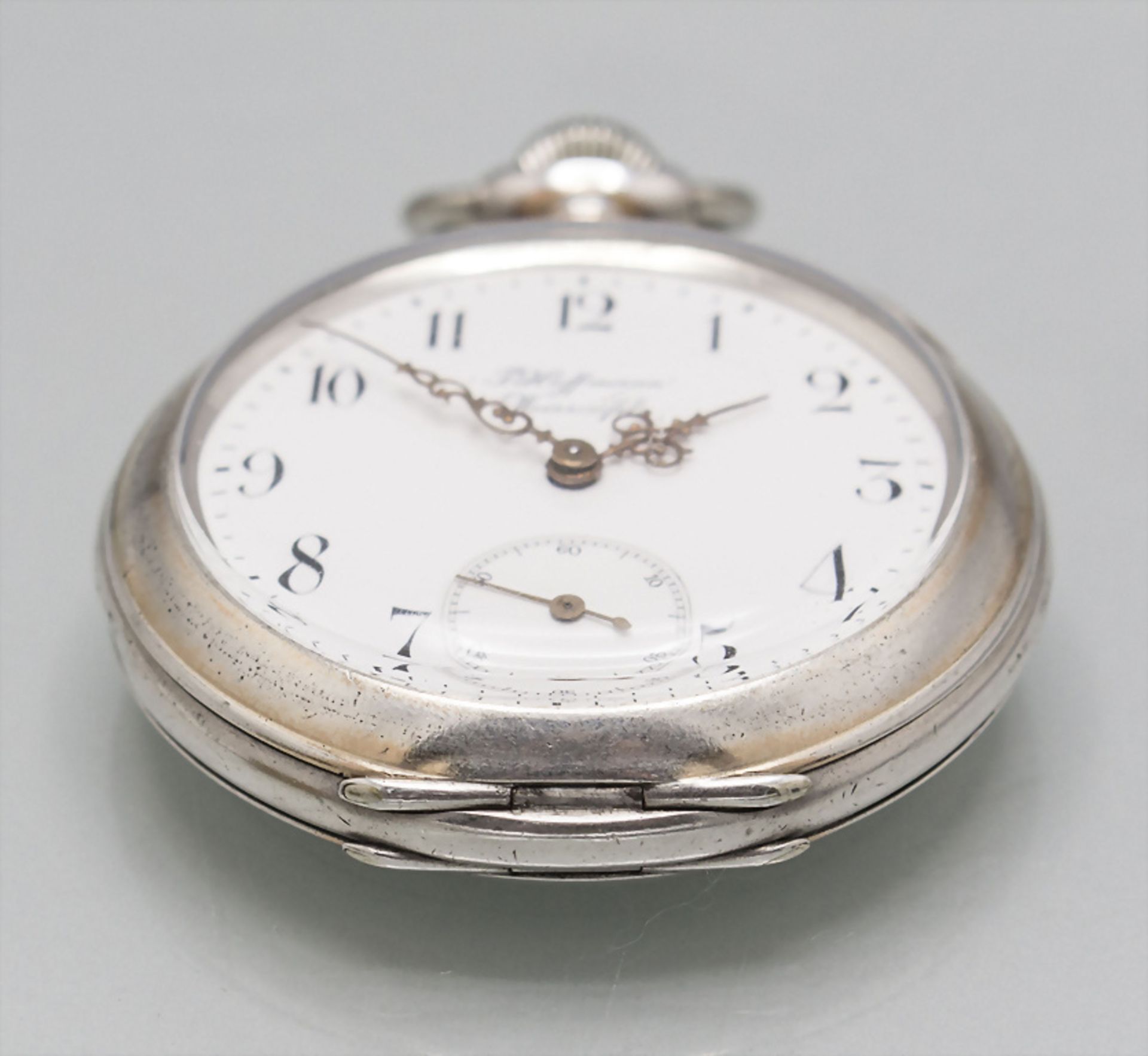 Offene Herrentaschenuhr / A men's silver pocket watch, F. Hoffmann, Weissenfels, um 1892 - Image 3 of 8