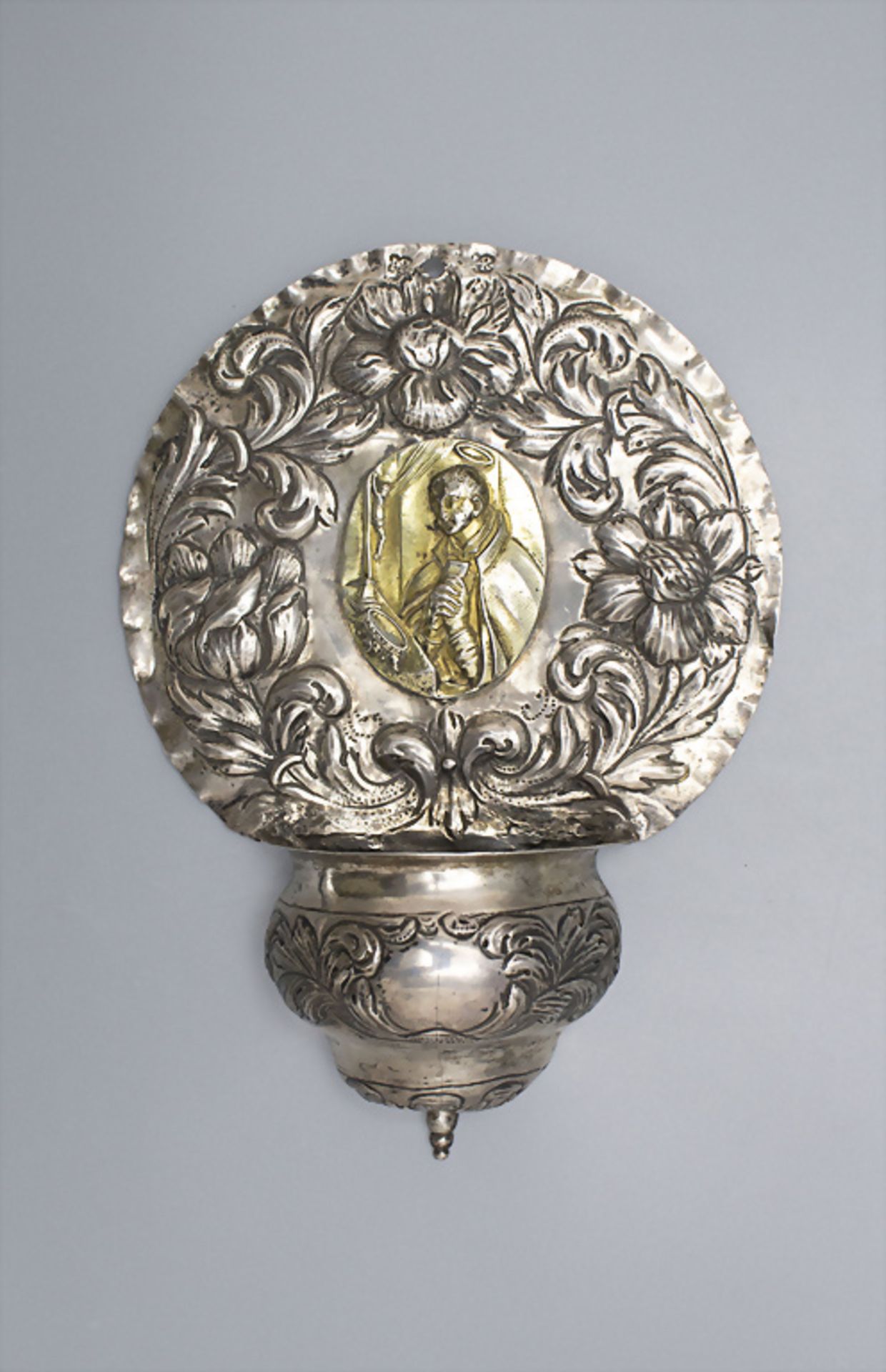 Weihwasserbehälter Hl. Aloisius von Gonzaga / A silver holy water basin, Italien, wohl Rom, um 1740