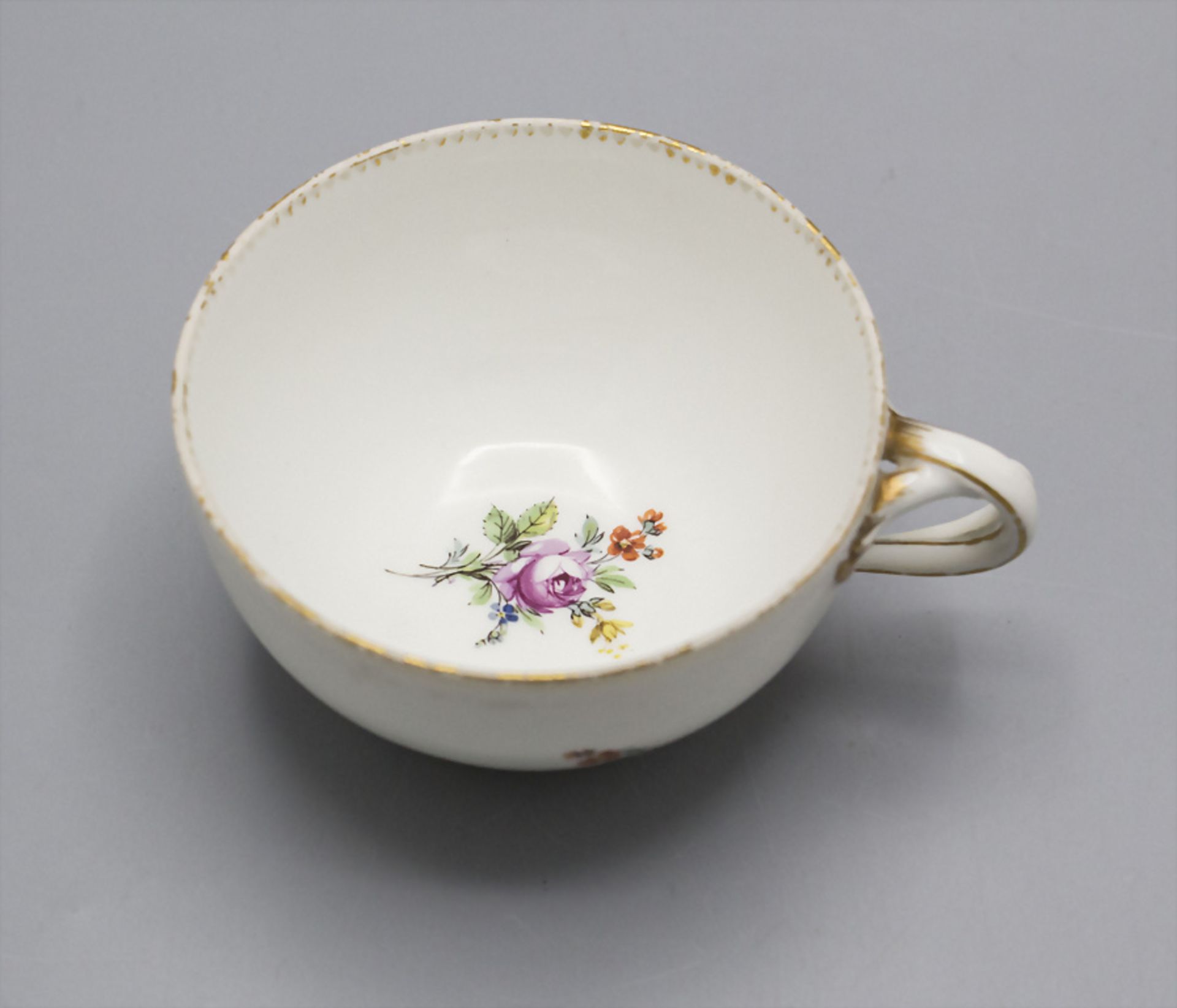 2 Porzellan Tassen mit Untertassen / Two cups with saucers, Meissen, Marcollini-Zeit 1774-1814 - Bild 5 aus 13