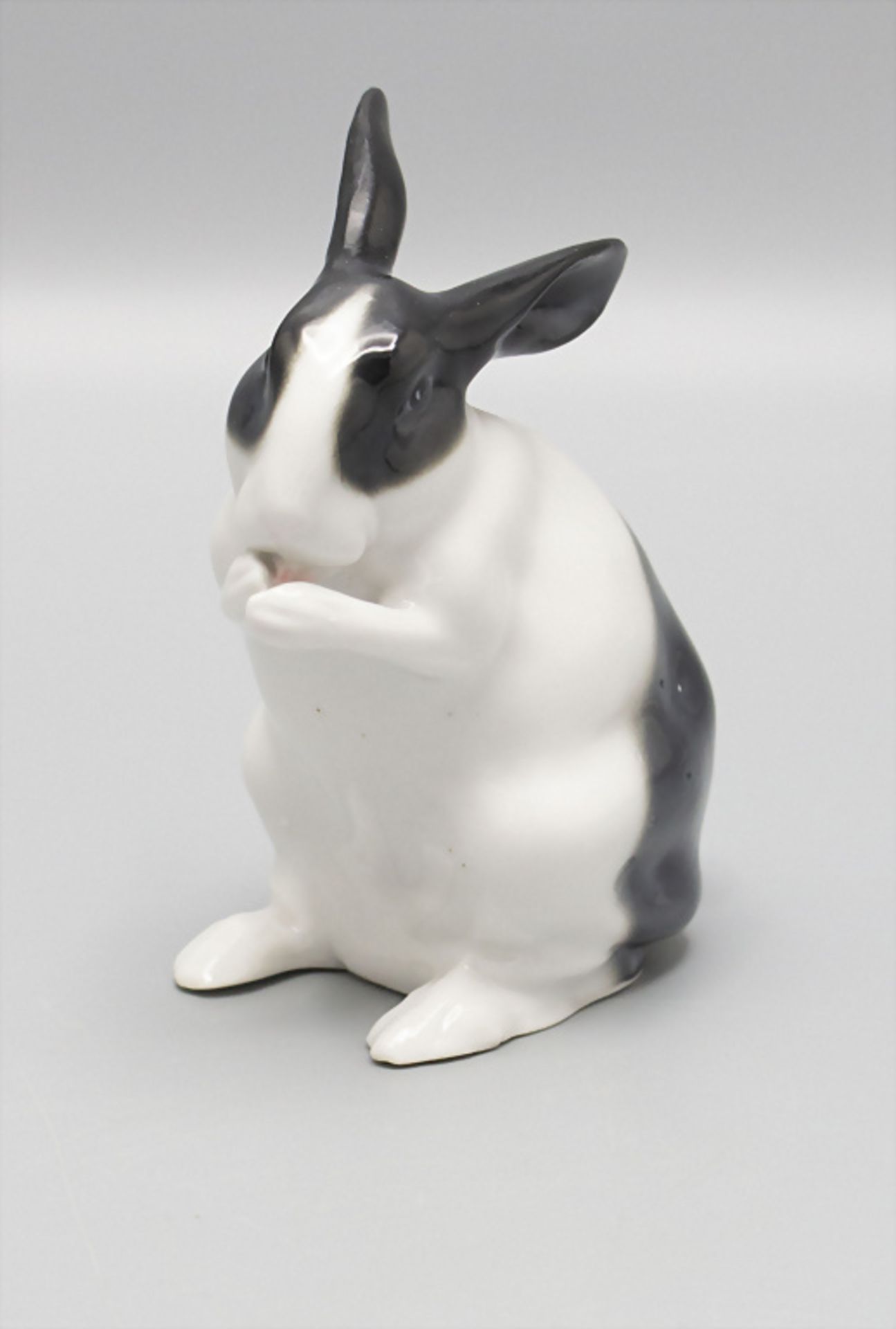 Knabberndes Kaninchen / A nibbling rabbit, E. Pfeffer, Gotha, um 1925 - Image 2 of 4