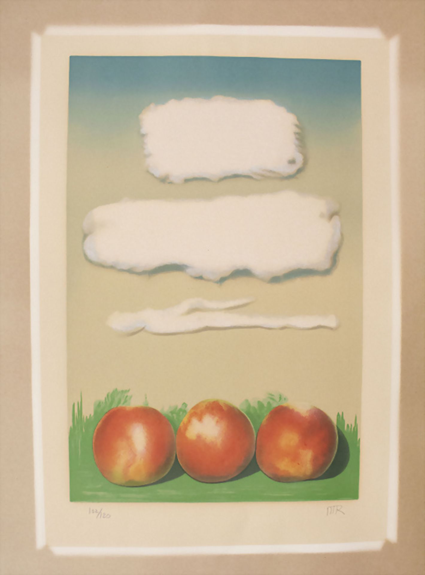 Man RAY (1890-1976), 'Wolken und Äpfel' / 'Clouds and apples', 20. Jh.