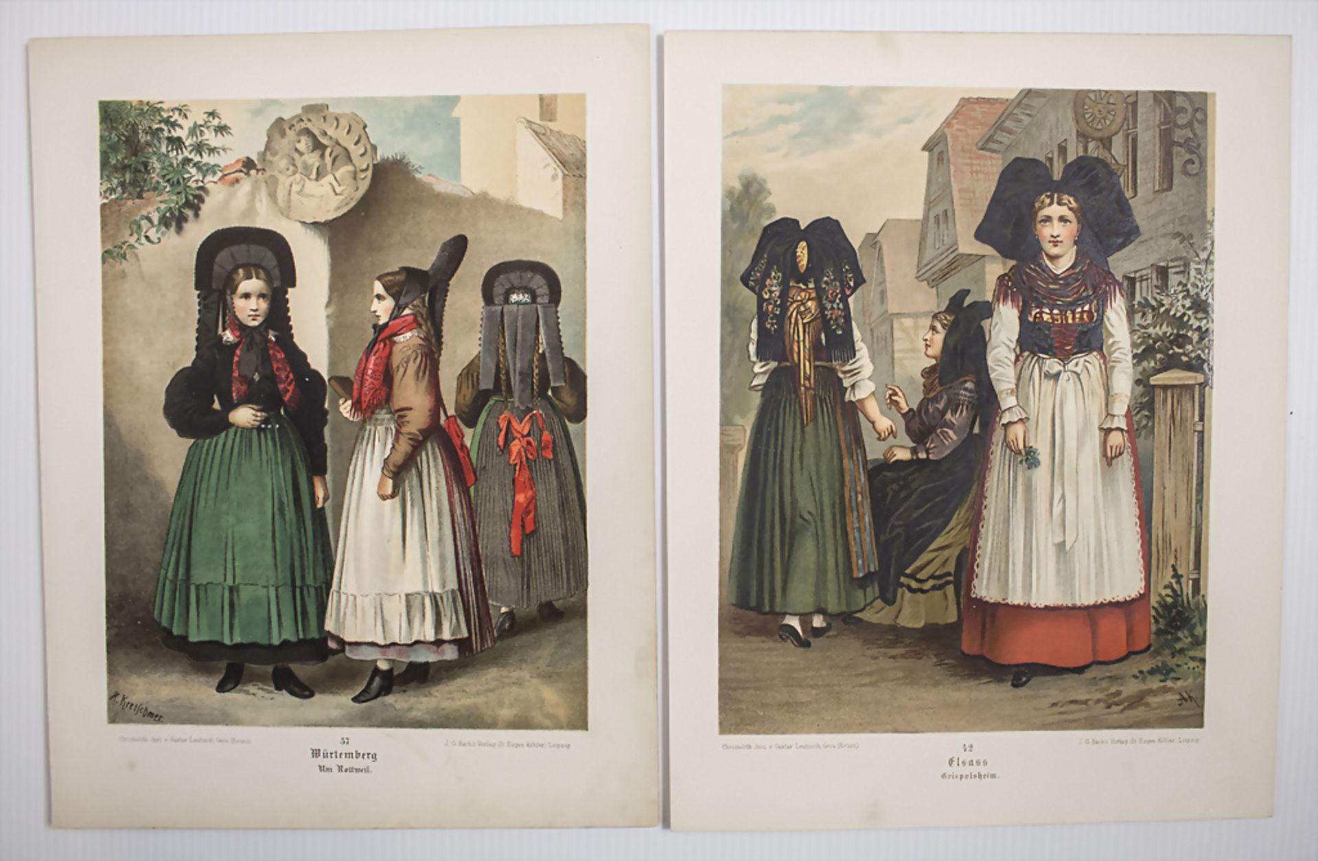 Konvolut 15 Trachtenbilder / A set of 15 traditional costume pictures, 1890 - Bild 4 aus 5