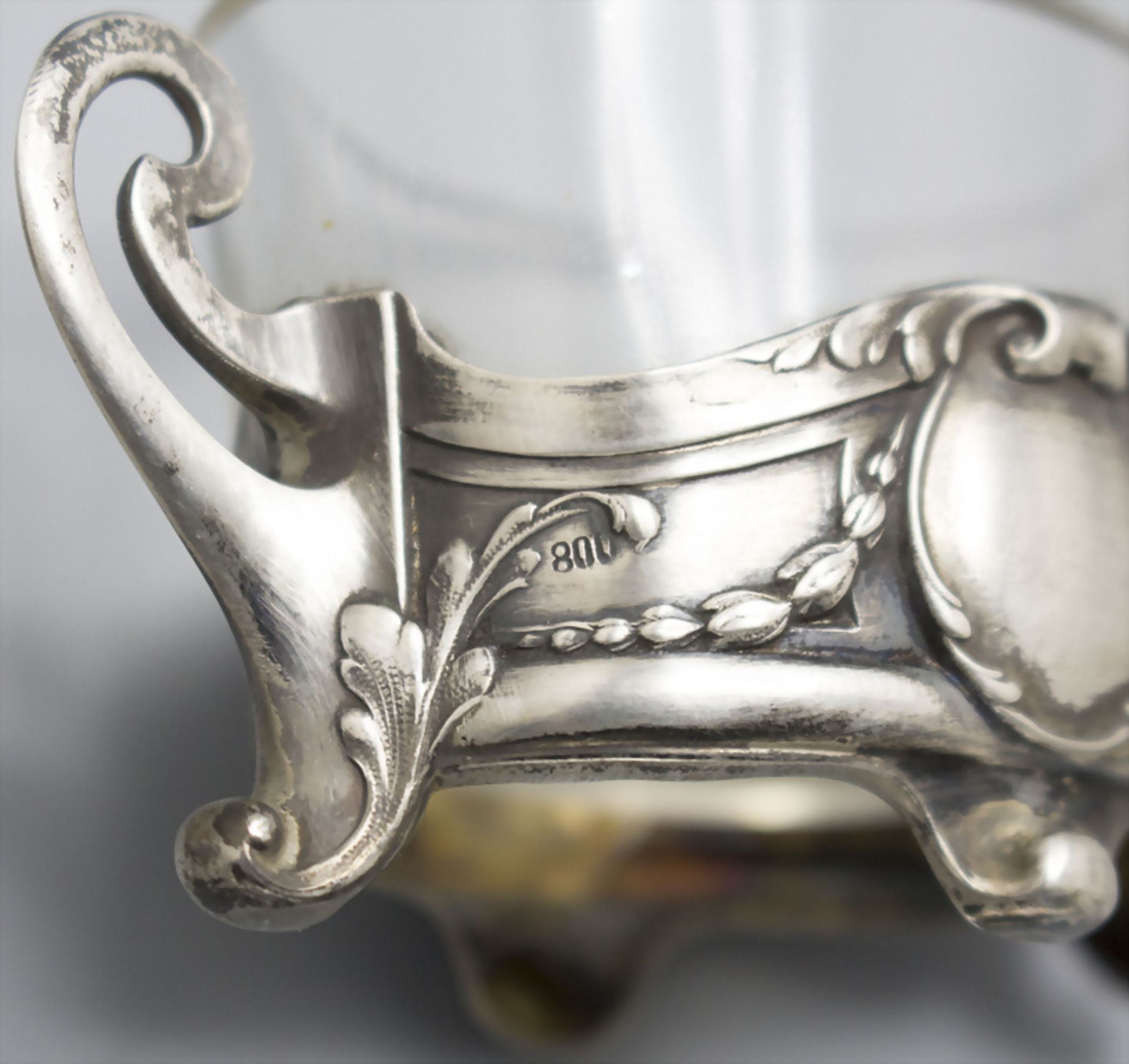 Paar Salieren / A pair of silver salt cellars, Gablonz, Böhmen, Anfang 20. Jh. - Image 4 of 4