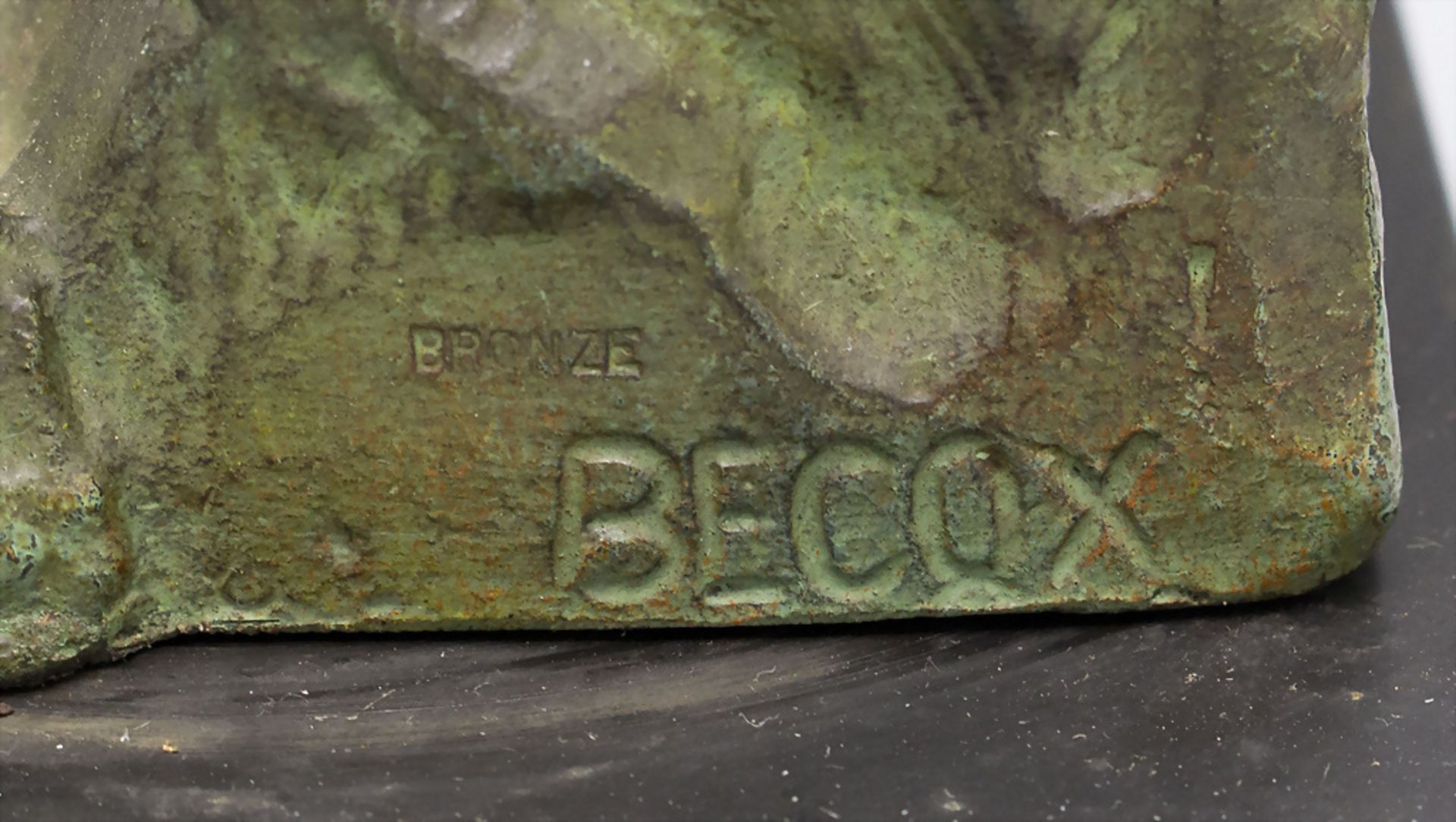 J. Becox wohl für Jean Marais (1913-1998), Bronze Skulptur 'Büste eines nachdenklichen Mannes' ... - Image 6 of 7