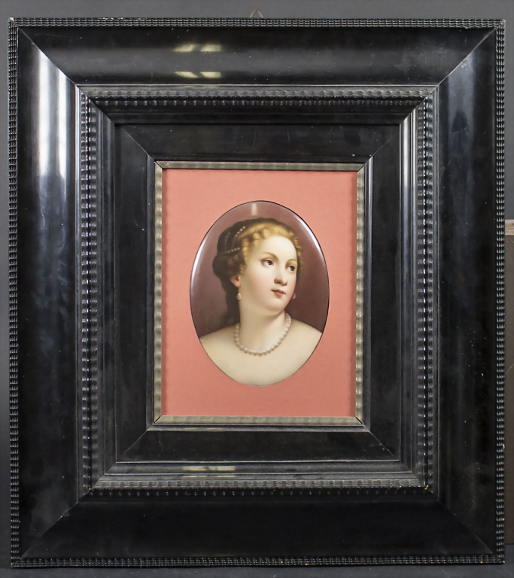 Porzellanbild Damenporträt / A porcelain portrait of a women, KPM Berlin, 20. Jh. - Image 2 of 3