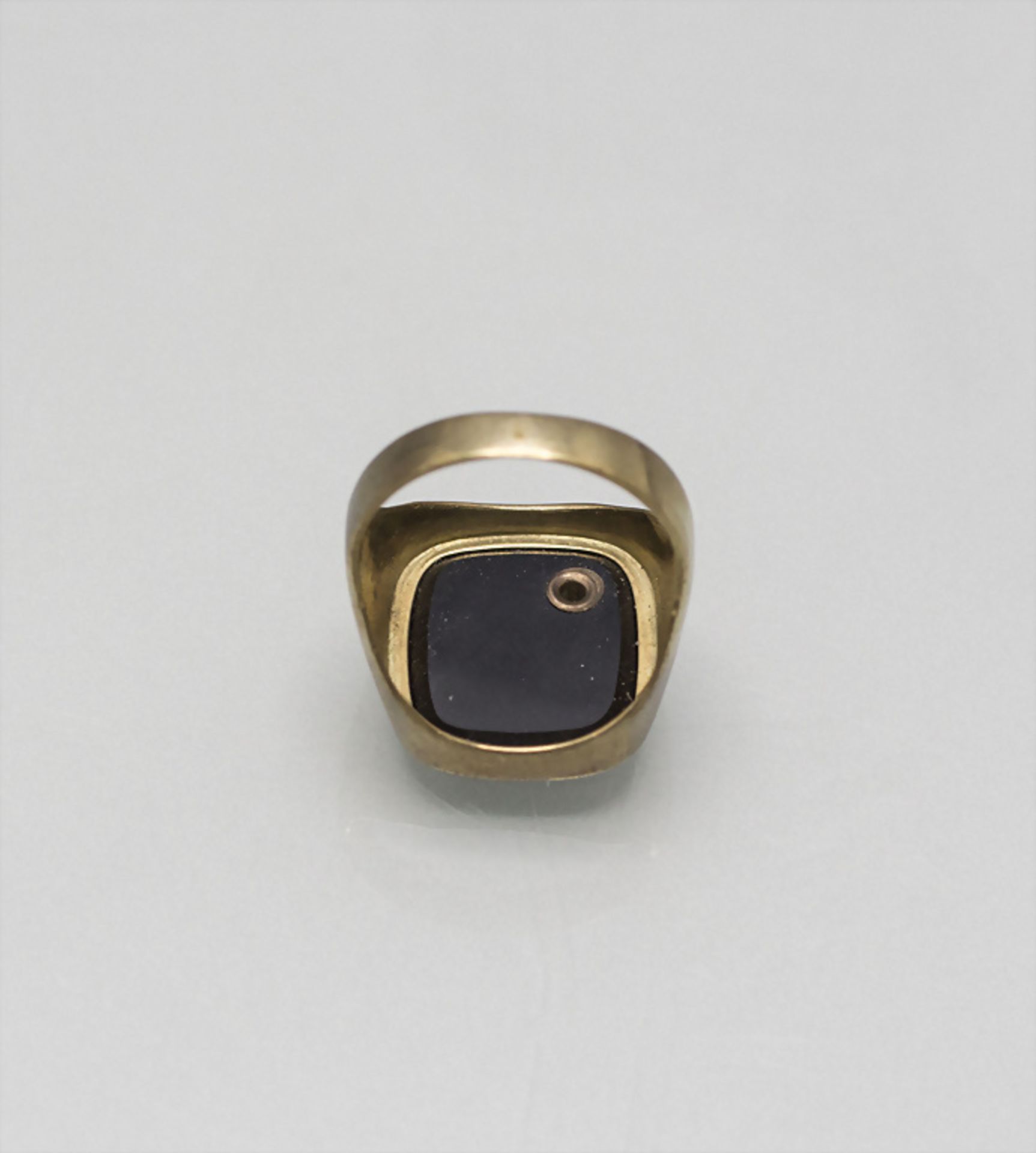 Herrenring mit Onyx und Diamant / A men's 8 ct gold ring with onyx and diamond - Image 2 of 5