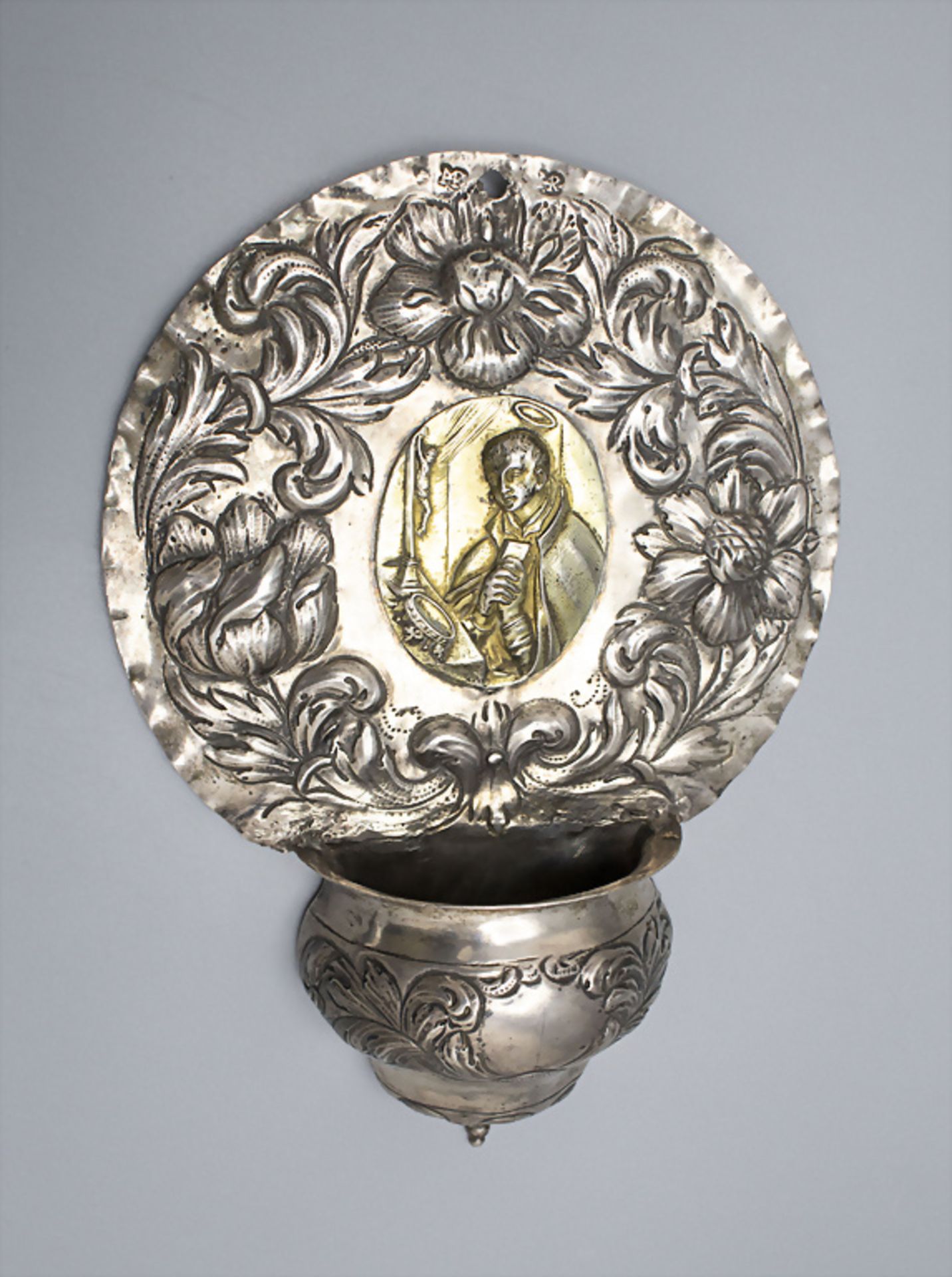 Weihwasserbehälter Hl. Aloisius von Gonzaga / A silver holy water basin, Italien, wohl Rom, um 1740 - Image 2 of 6