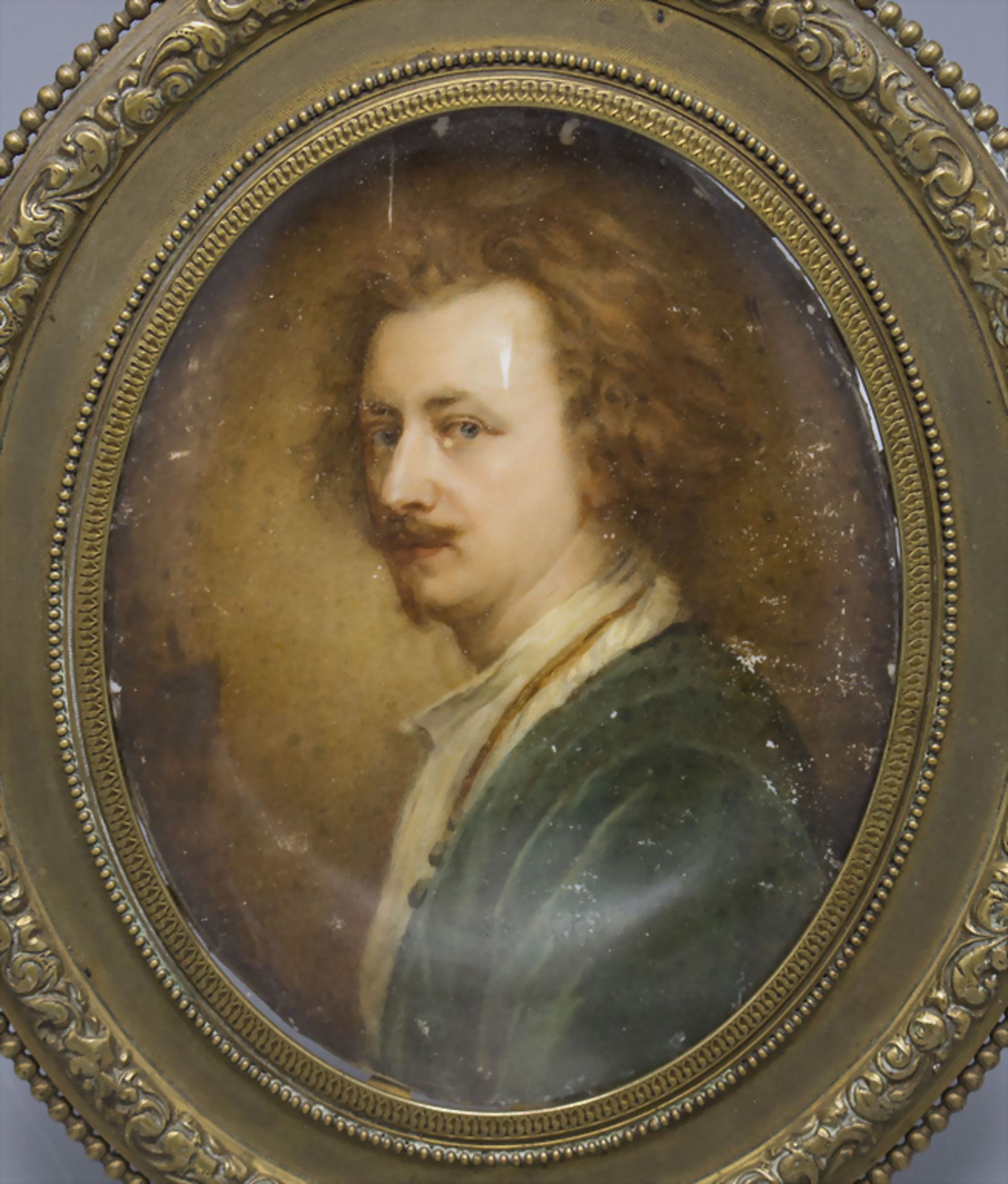 Sehr feines Miniatur Porträt eines Herrn / A very finely painted miniatur portrait of a ... - Image 2 of 3