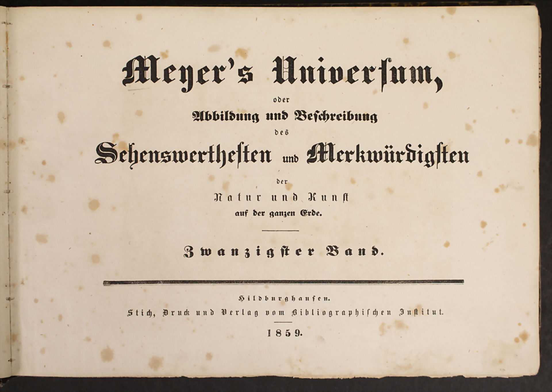 Hermann J.Meyer (Hg): 'Meyer's Universum', 1859