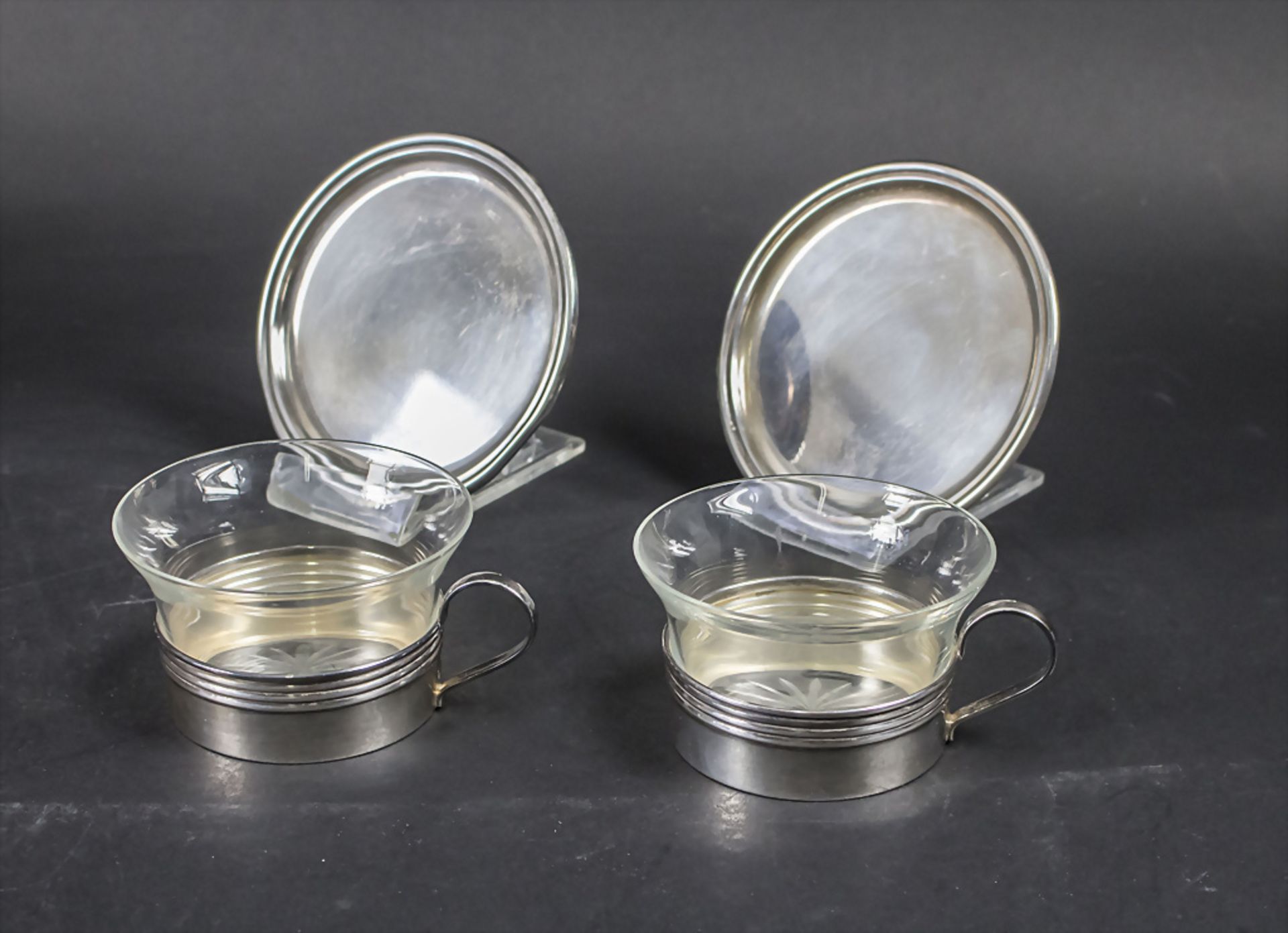 9-teiliges Teeservice / A 9-piece silver tea set, Lutz & Weiss, Pforzheim, um 1960 - Bild 2 aus 5