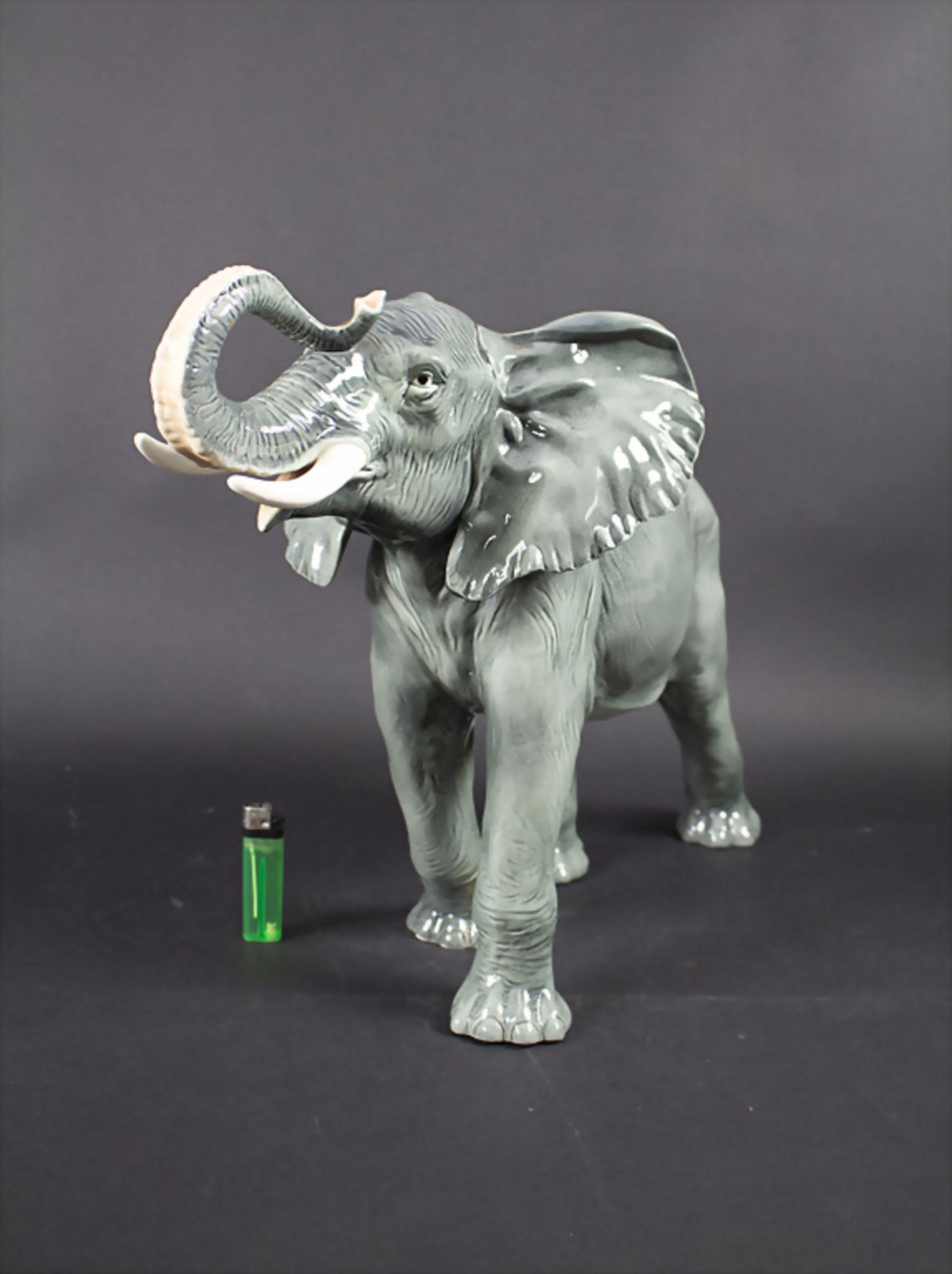 Elefant / A pottery elephant, Vokstedt-Rudolstadt, um 1910 - Image 2 of 8