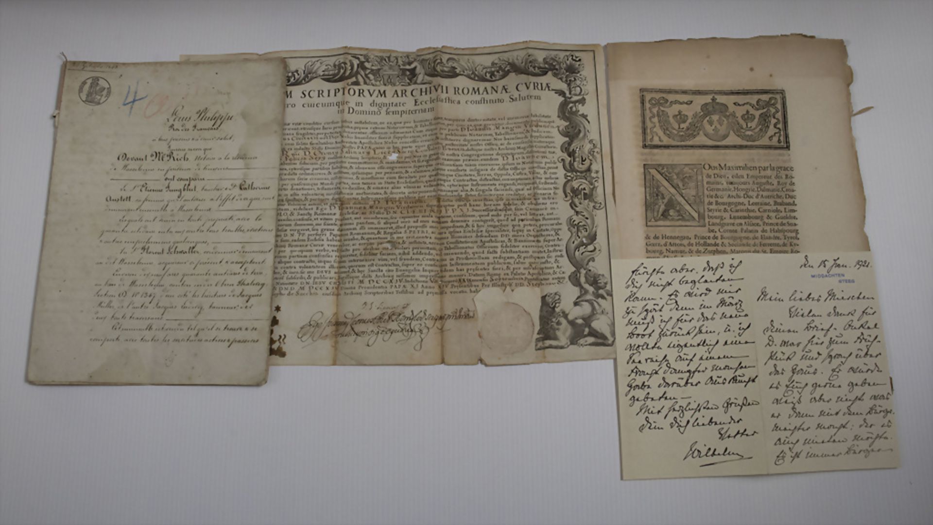 Konvolut 'Historische Dokumente' / A collection of 'historical documents', 18.-20. Jh.